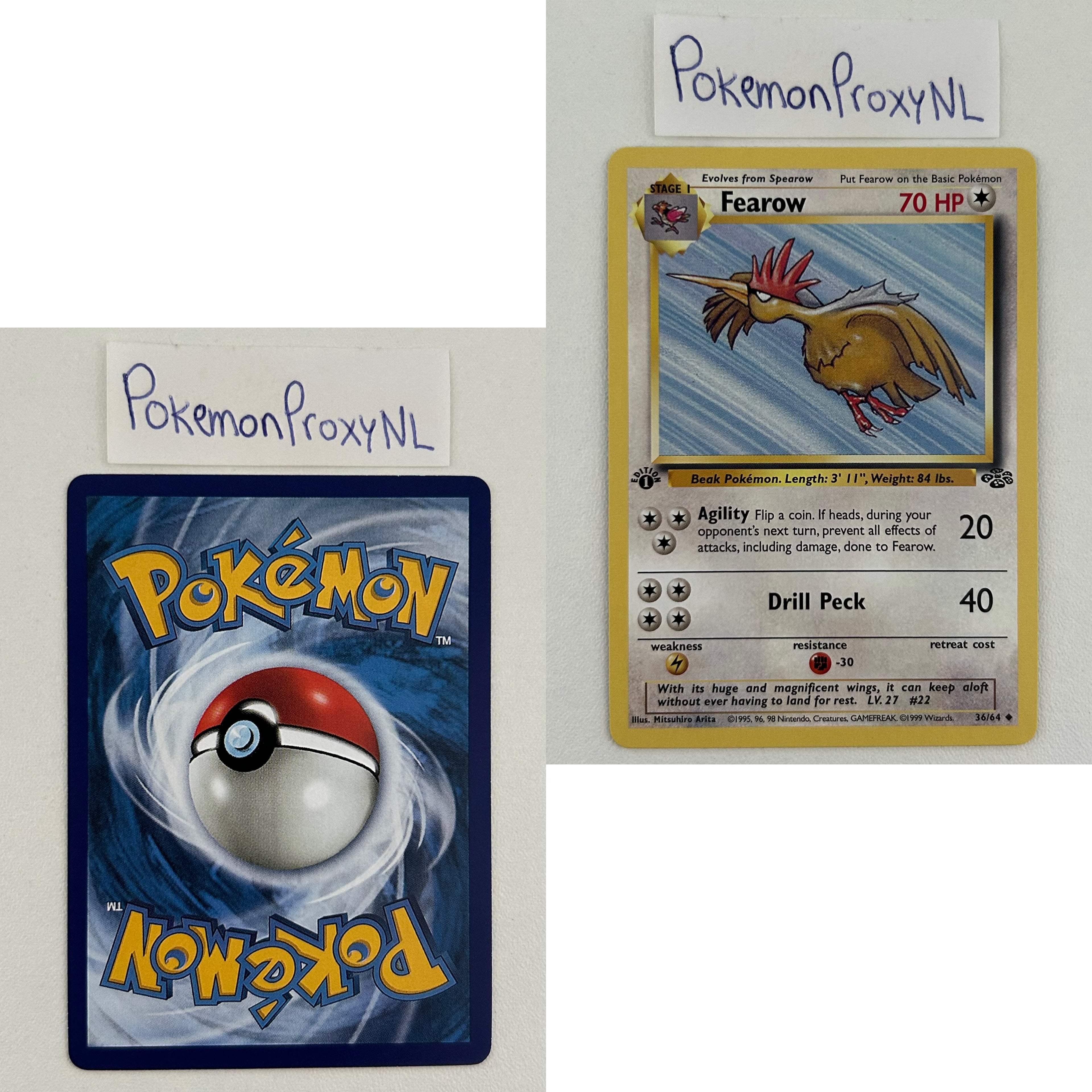 Jungle Set (first edition) (JU) / 1/64 - 64/64 / 1999 / PROXY Pokémon TCG card(s)