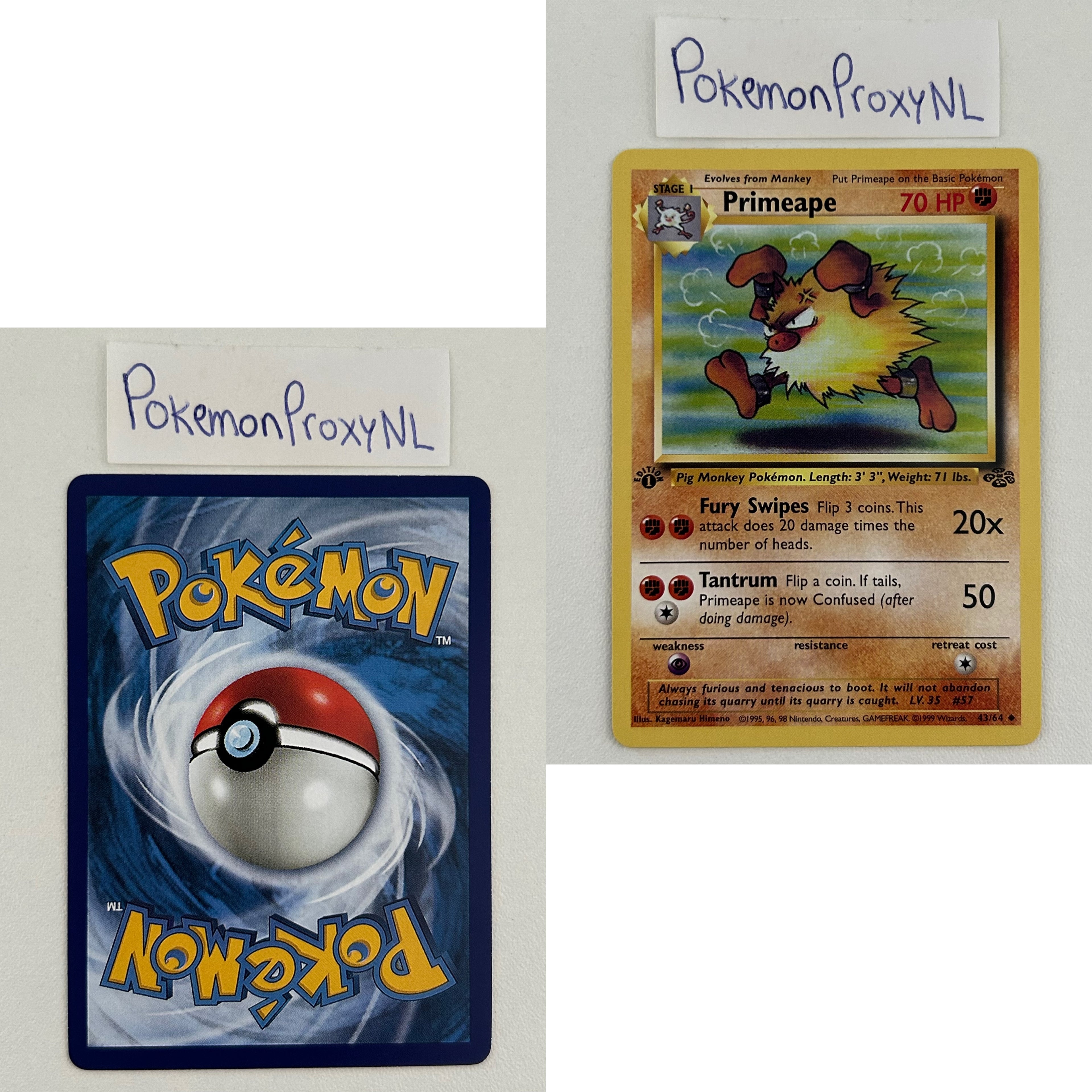 Jungle Set (first edition) (JU) / 1/64 - 64/64 / 1999 / PROXY Pokémon TCG card(s)