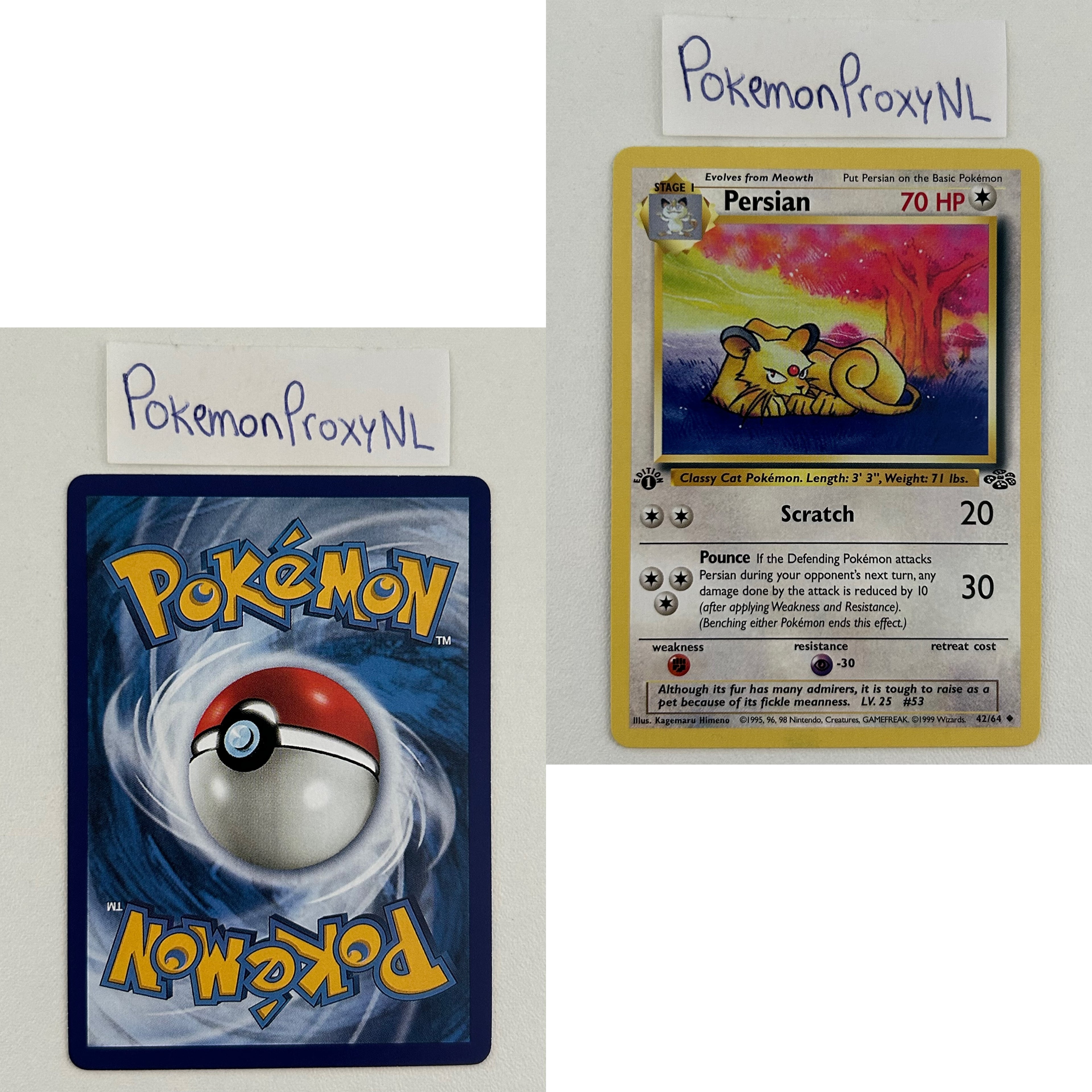 Jungle Set (first edition) (JU) / 1/64 - 64/64 / 1999 / PROXY Pokémon TCG card(s)