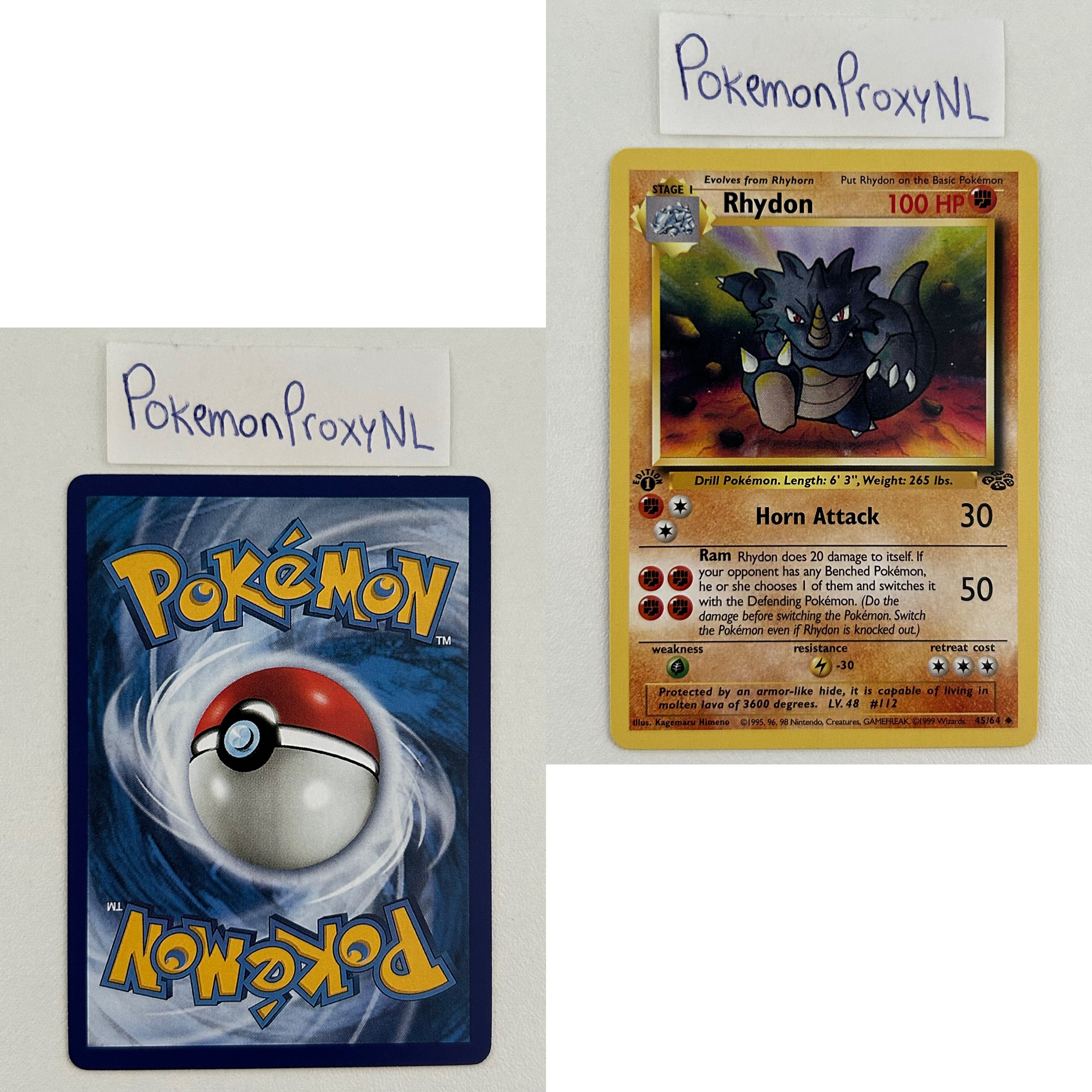 Jungle Set (first edition) (JU) / 1/64 - 64/64 / 1999 / PROXY Pokémon TCG card(s)