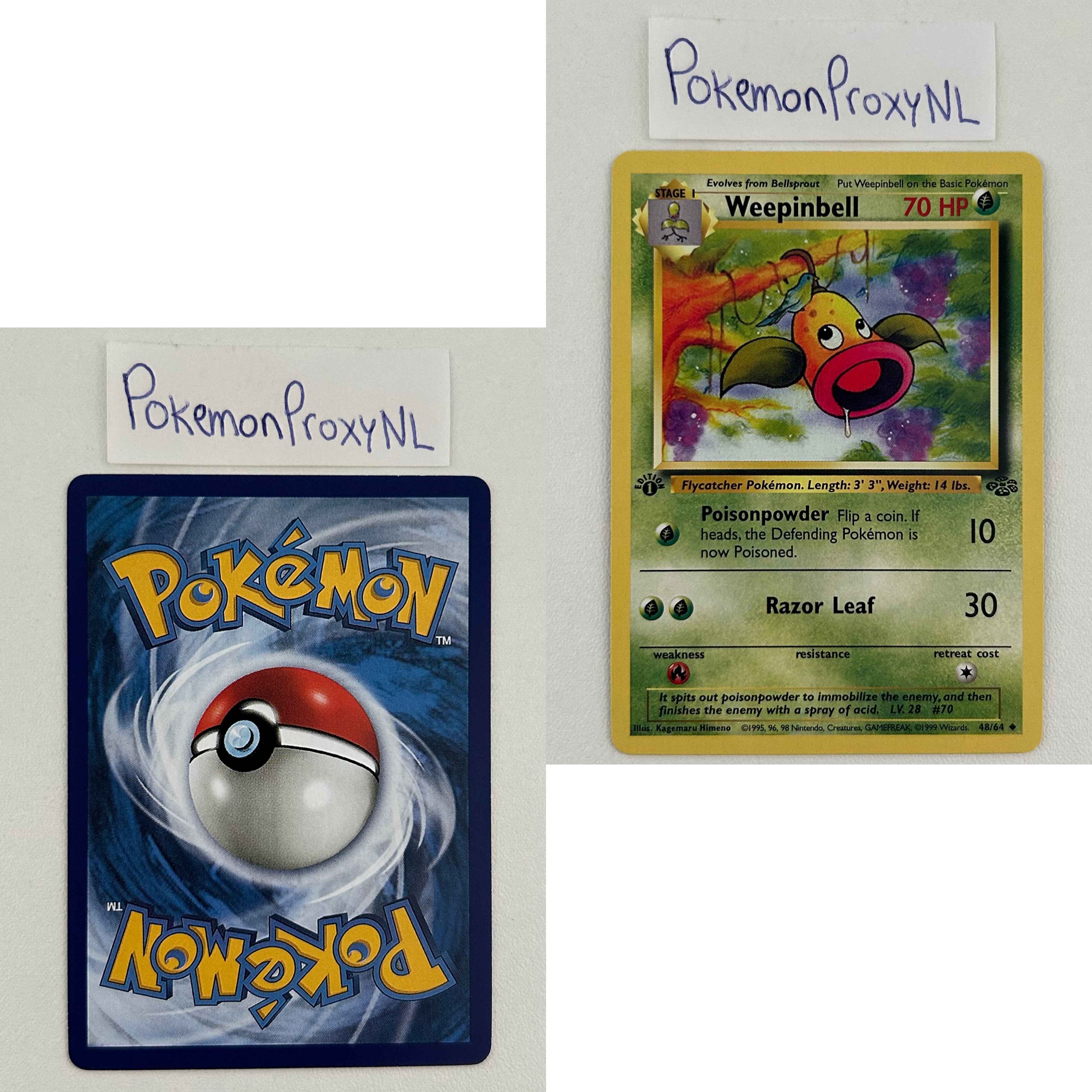 Jungle Set (first edition) (JU) / 1/64 - 64/64 / 1999 / PROXY Pokémon TCG card(s)