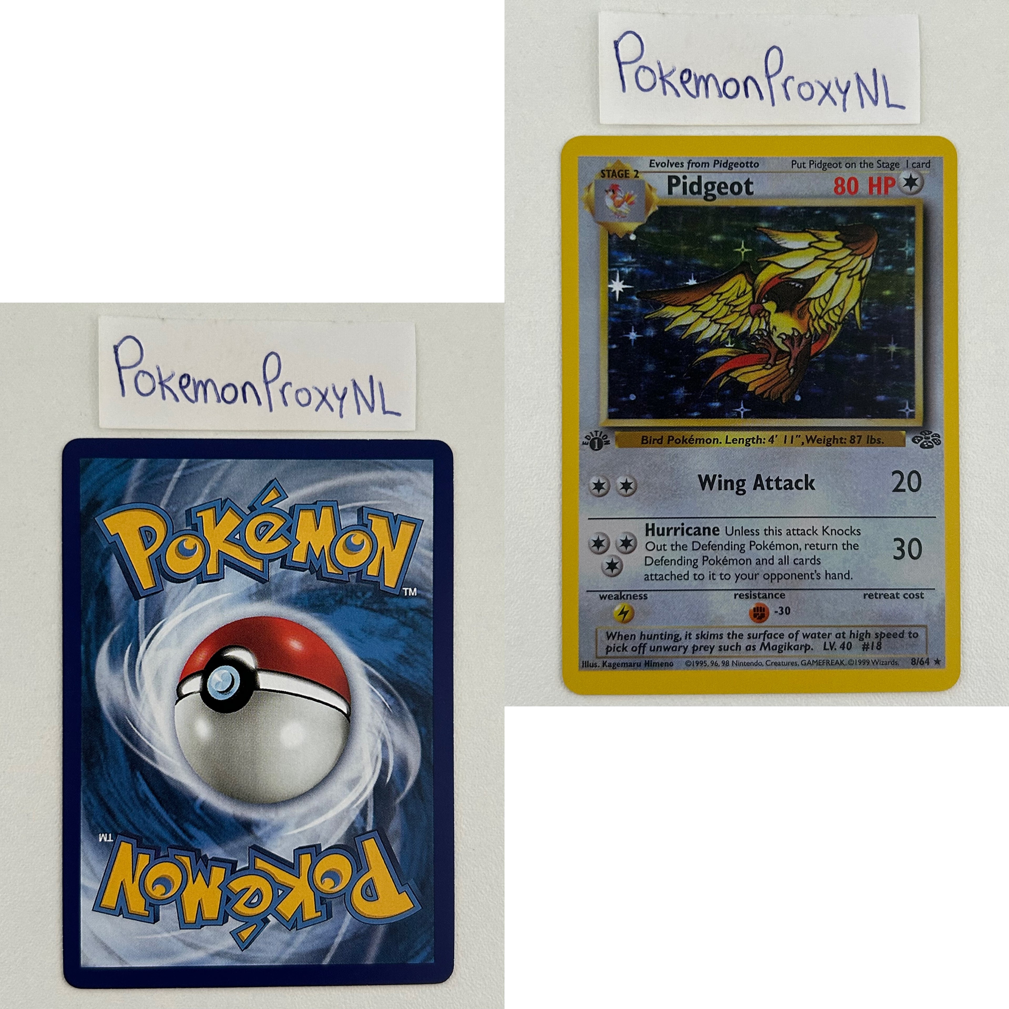 Jungle Set (first edition) (JU) / 1/64 - 64/64 / 1999 / PROXY Pokémon TCG card(s)