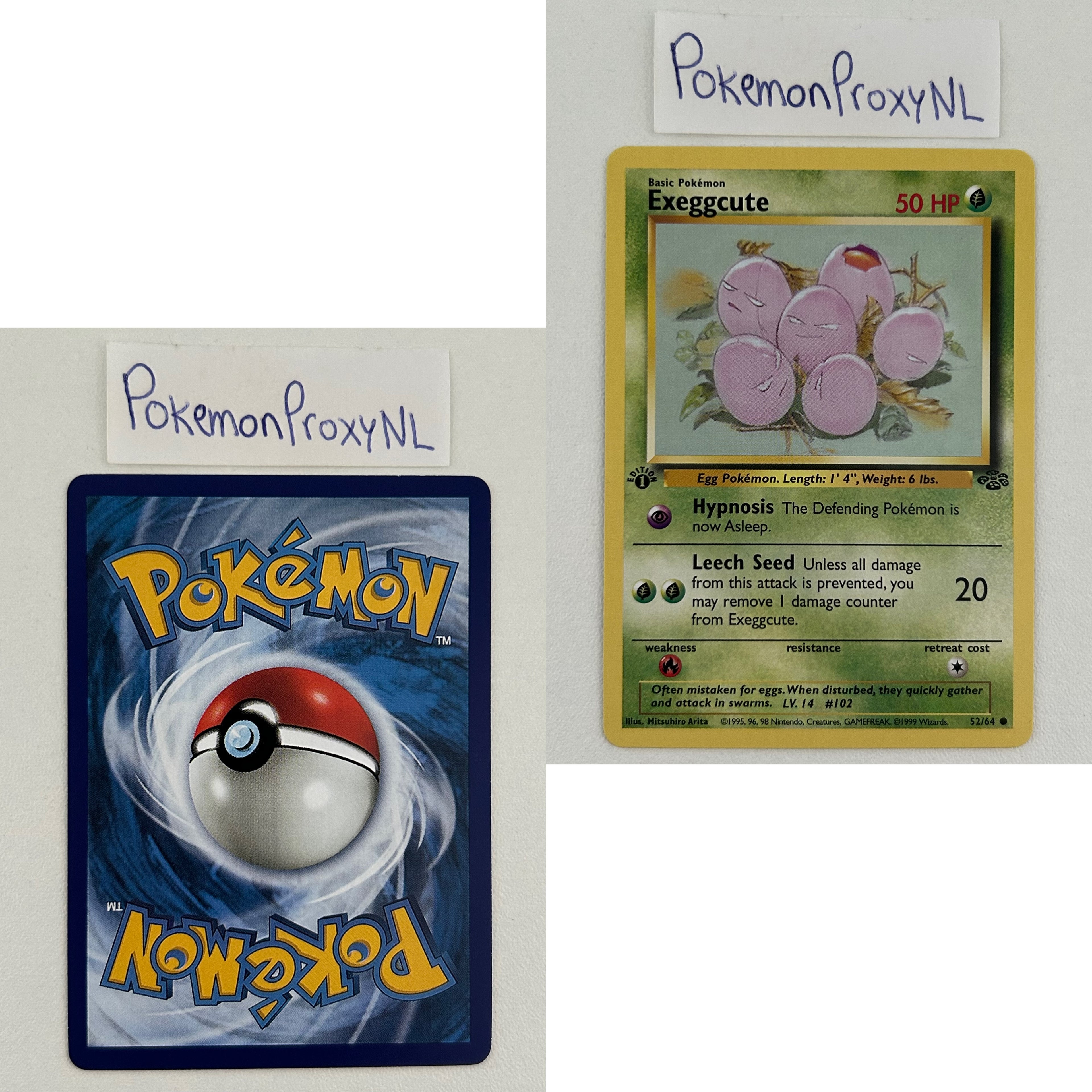 Jungle Set (first edition) (JU) / 1/64 - 64/64 / 1999 / PROXY Pokémon TCG card(s)