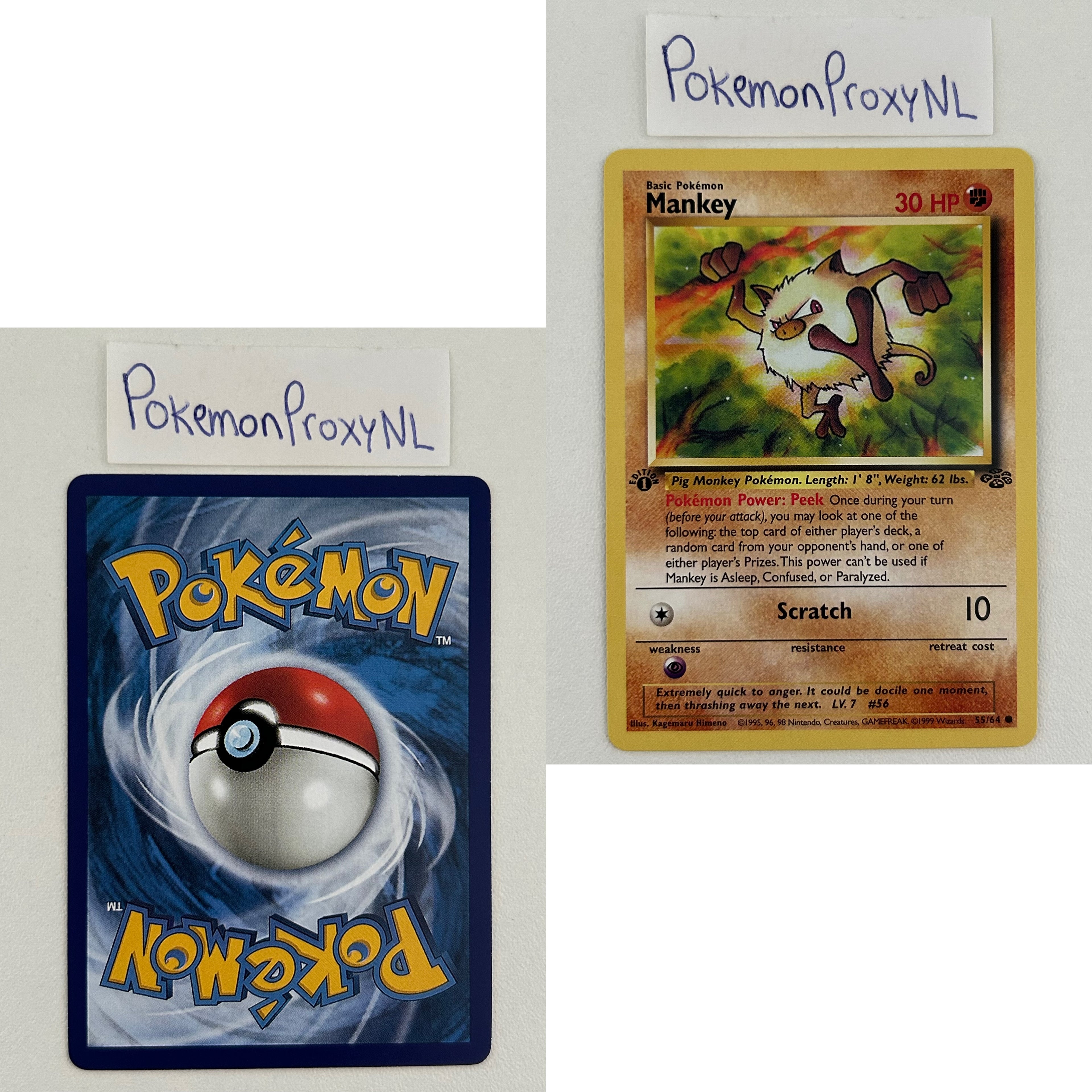 Jungle Set (first edition) (JU) / 1/64 - 64/64 / 1999 / PROXY Pokémon TCG card(s)