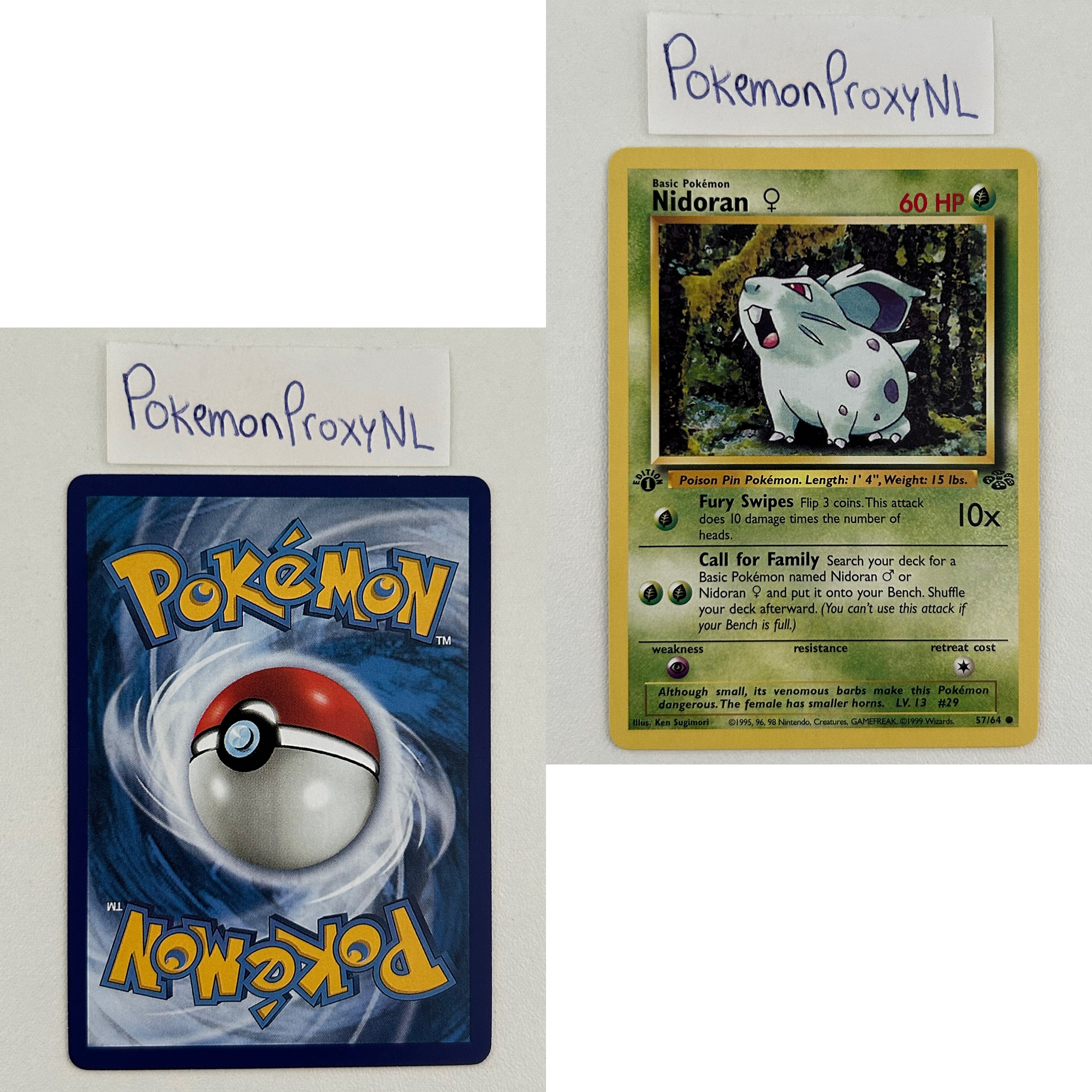 Jungle Set (first edition) (JU) / 1/64 - 64/64 / 1999 / PROXY Pokémon TCG card(s)