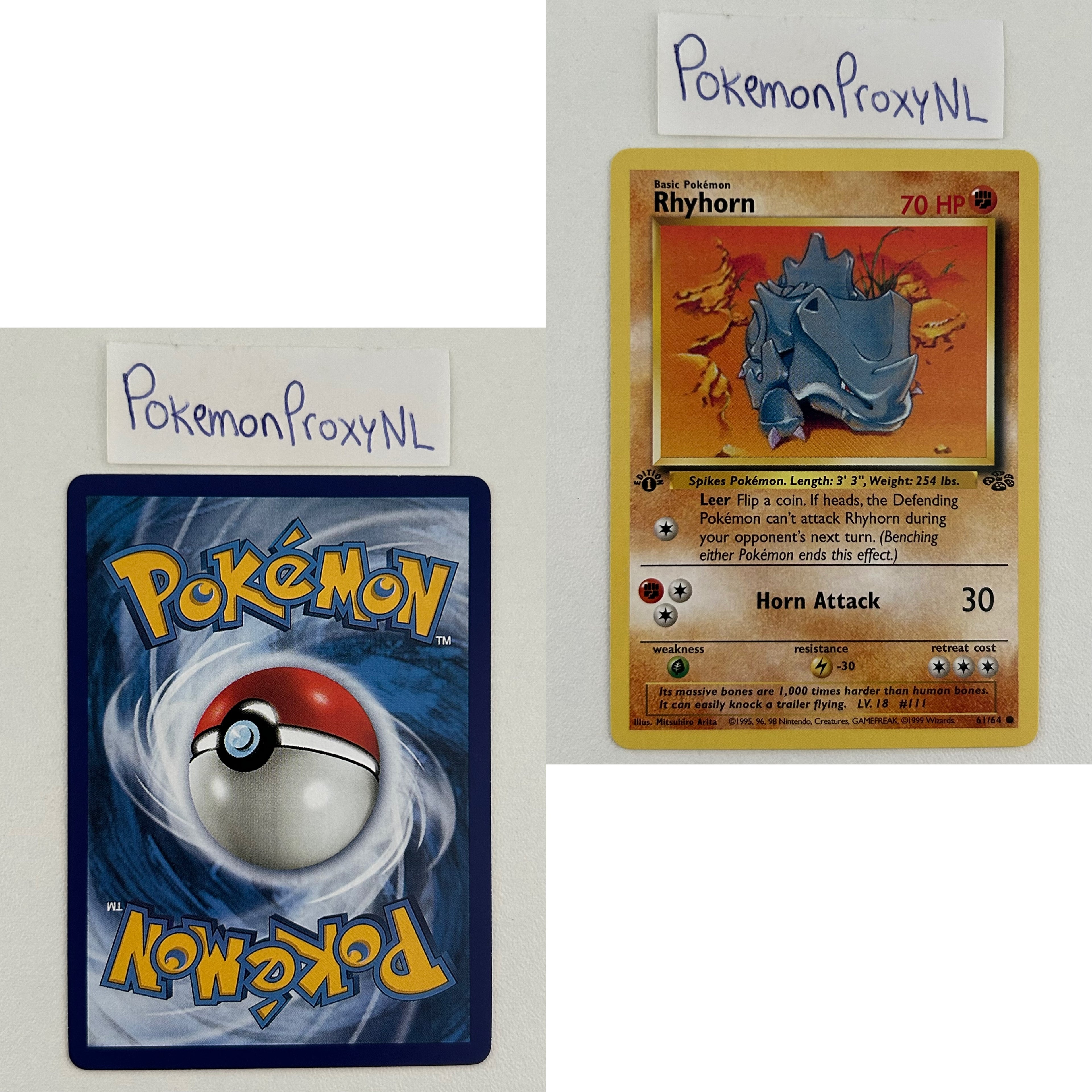 Jungle Set (first edition) (JU) / 1/64 - 64/64 / 1999 / PROXY Pokémon TCG card(s)