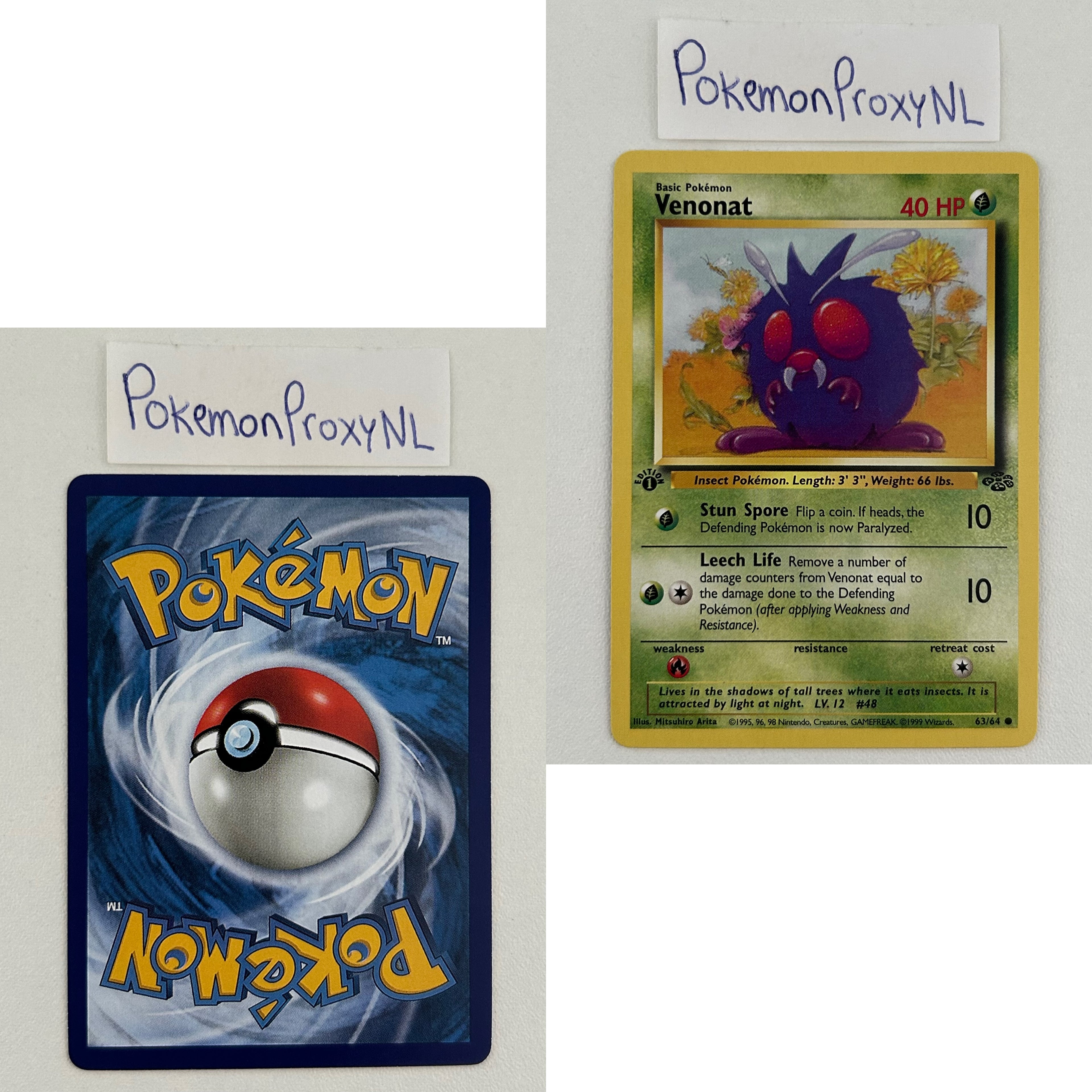 Jungle Set (first edition) (JU) / 1/64 - 64/64 / 1999 / PROXY Pokémon TCG card(s)
