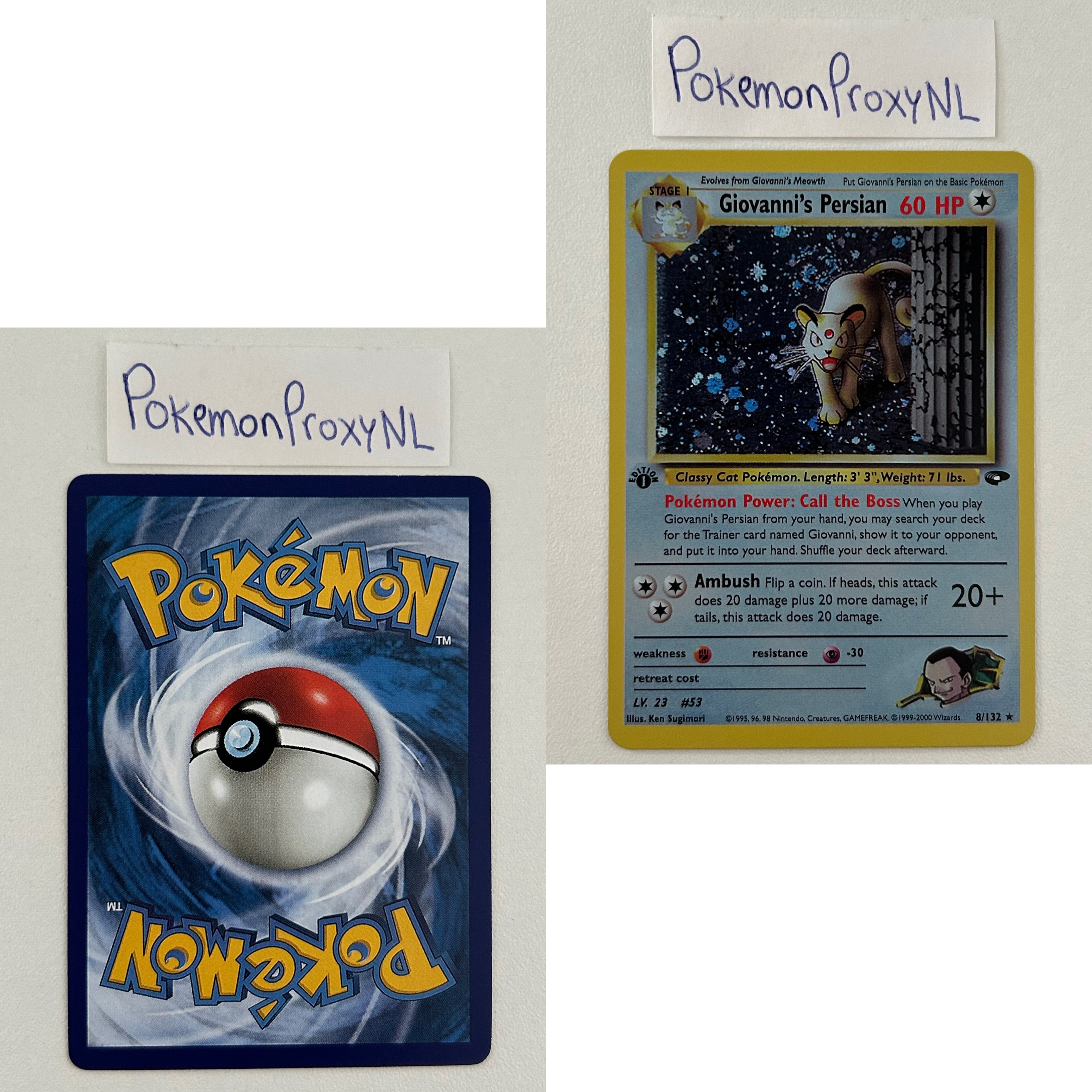 Gym Challenge Set (first edition) (G2) / 1/132 - 132/132 / 1999 / PROXY Pokémon TCG card(s)
