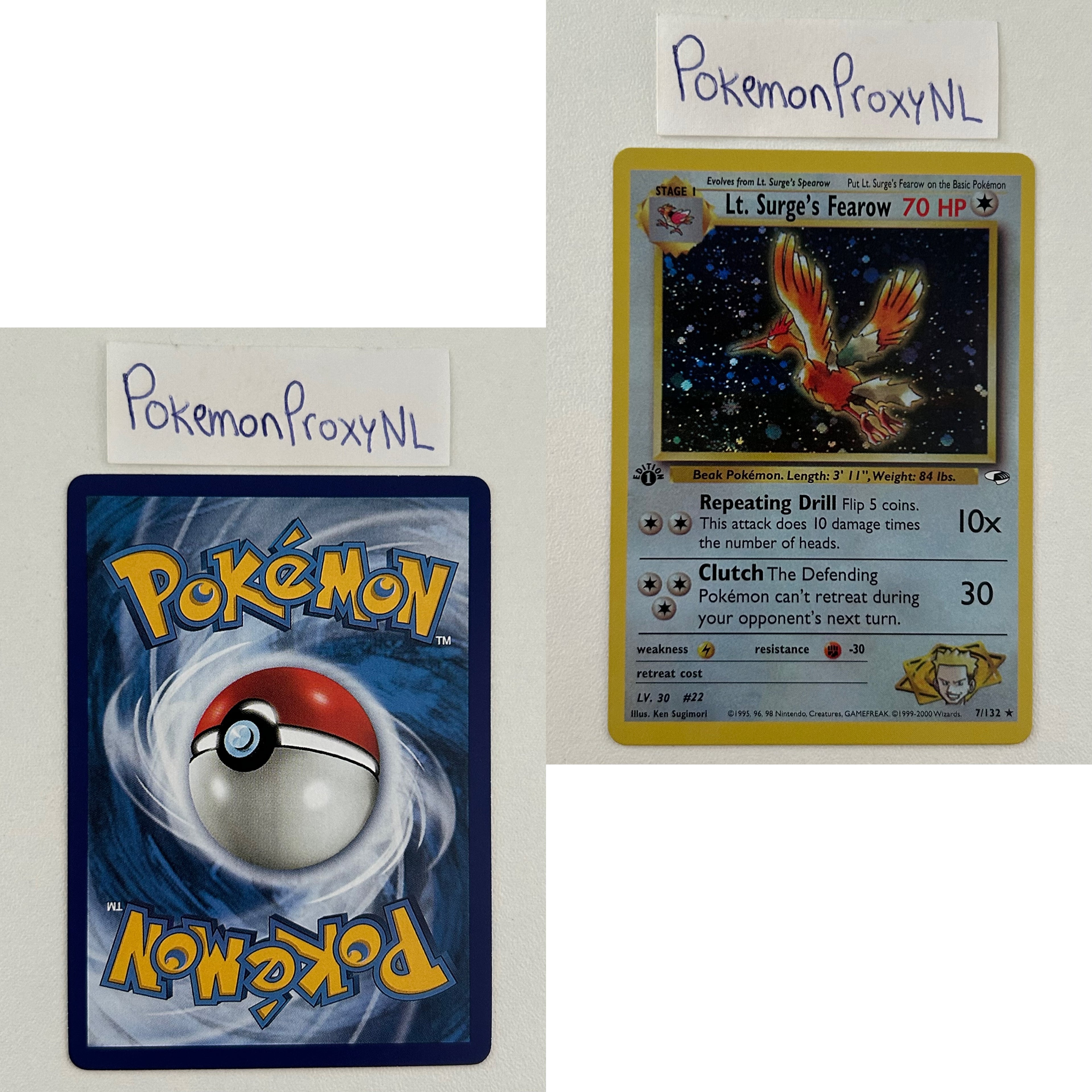 Gym Heroes Set (first edition) (G1) / 1/132 - 132/132 / 1999 / PROXY Pokémon TCG card(s)