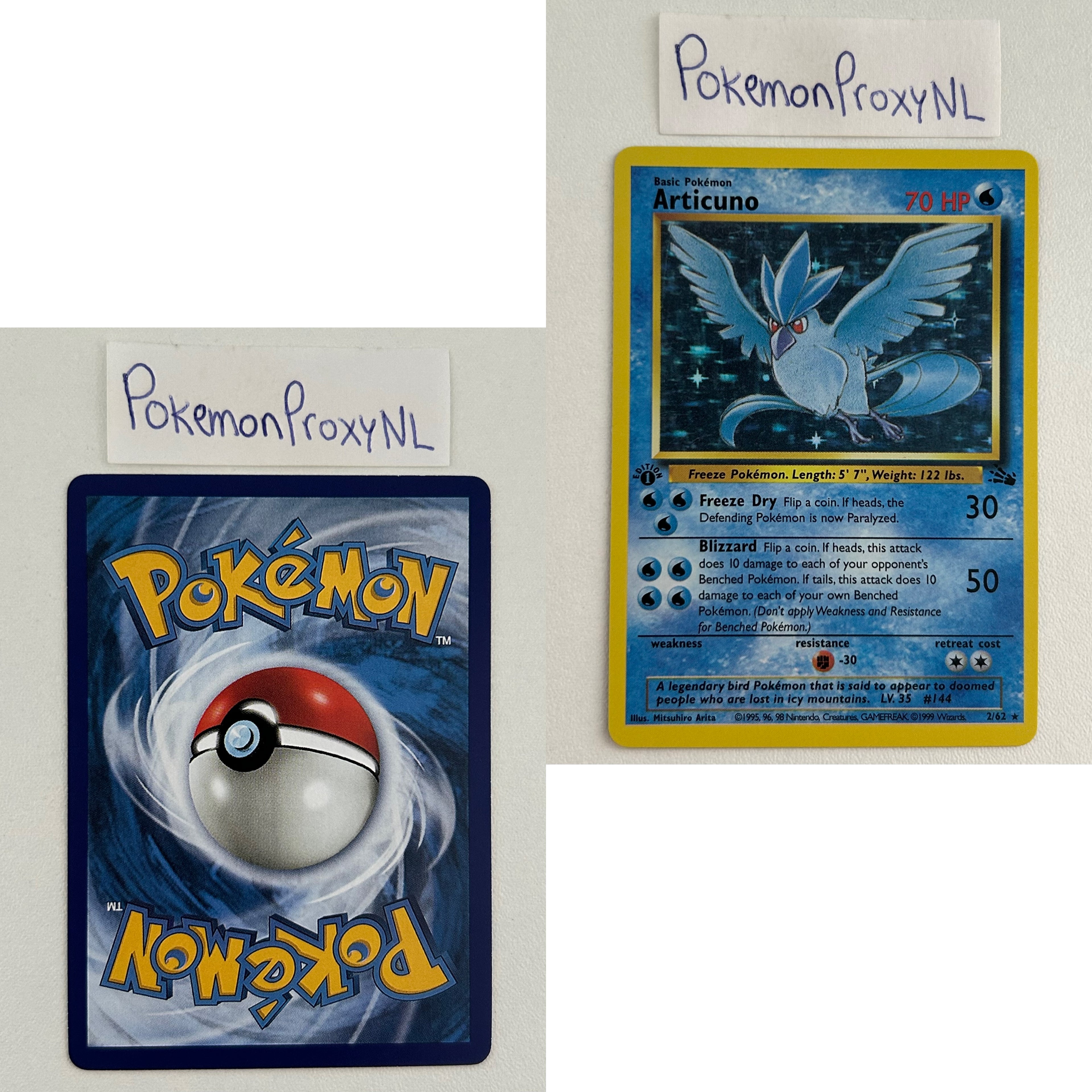 Fossil Set (first edition) (FO) / 1/62 - 62/62 / 1999 / PROXY Pokémon TCG card(s)
