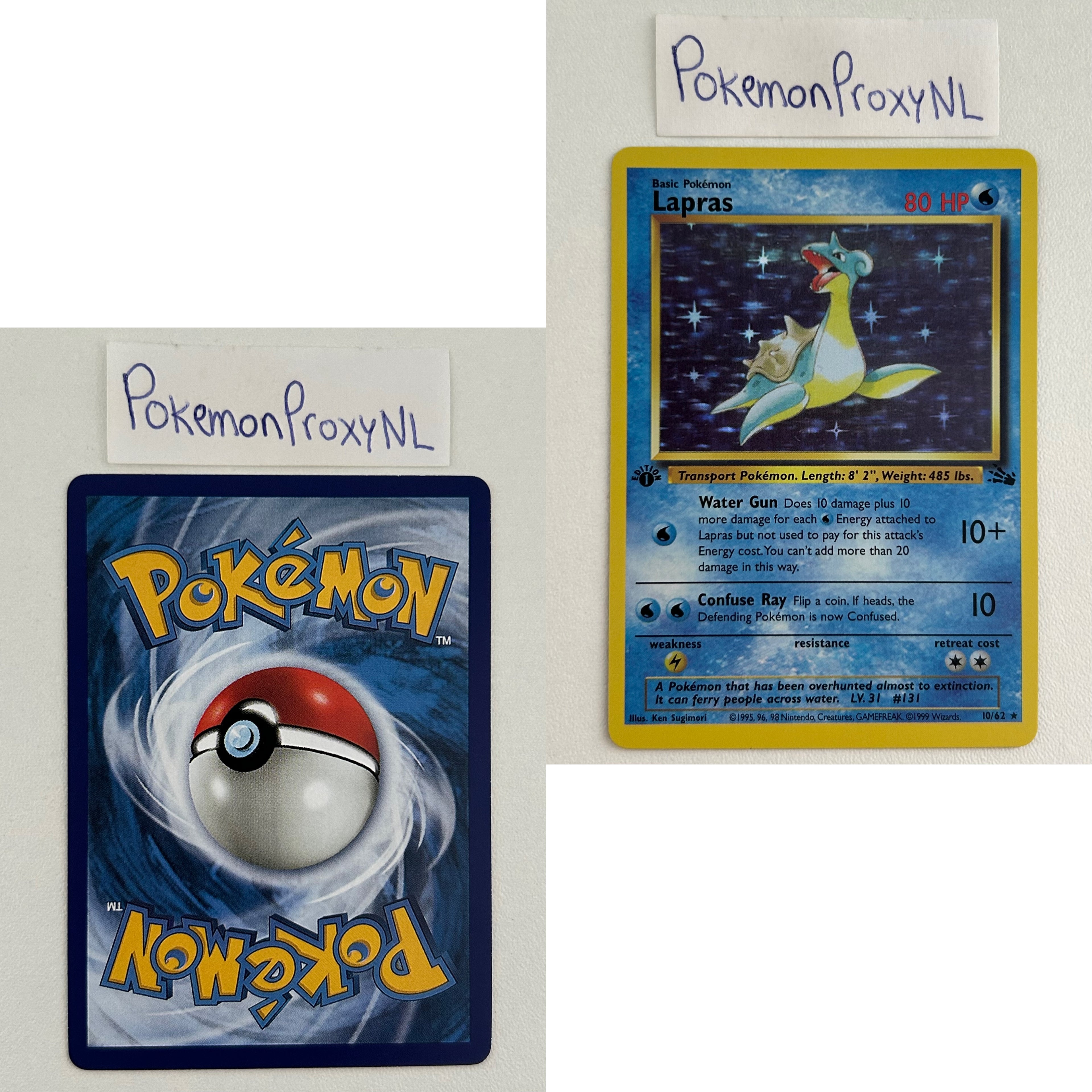 Fossil Set (first edition) (FO) / 1/62 - 62/62 / 1999 / PROXY Pokémon TCG card(s)