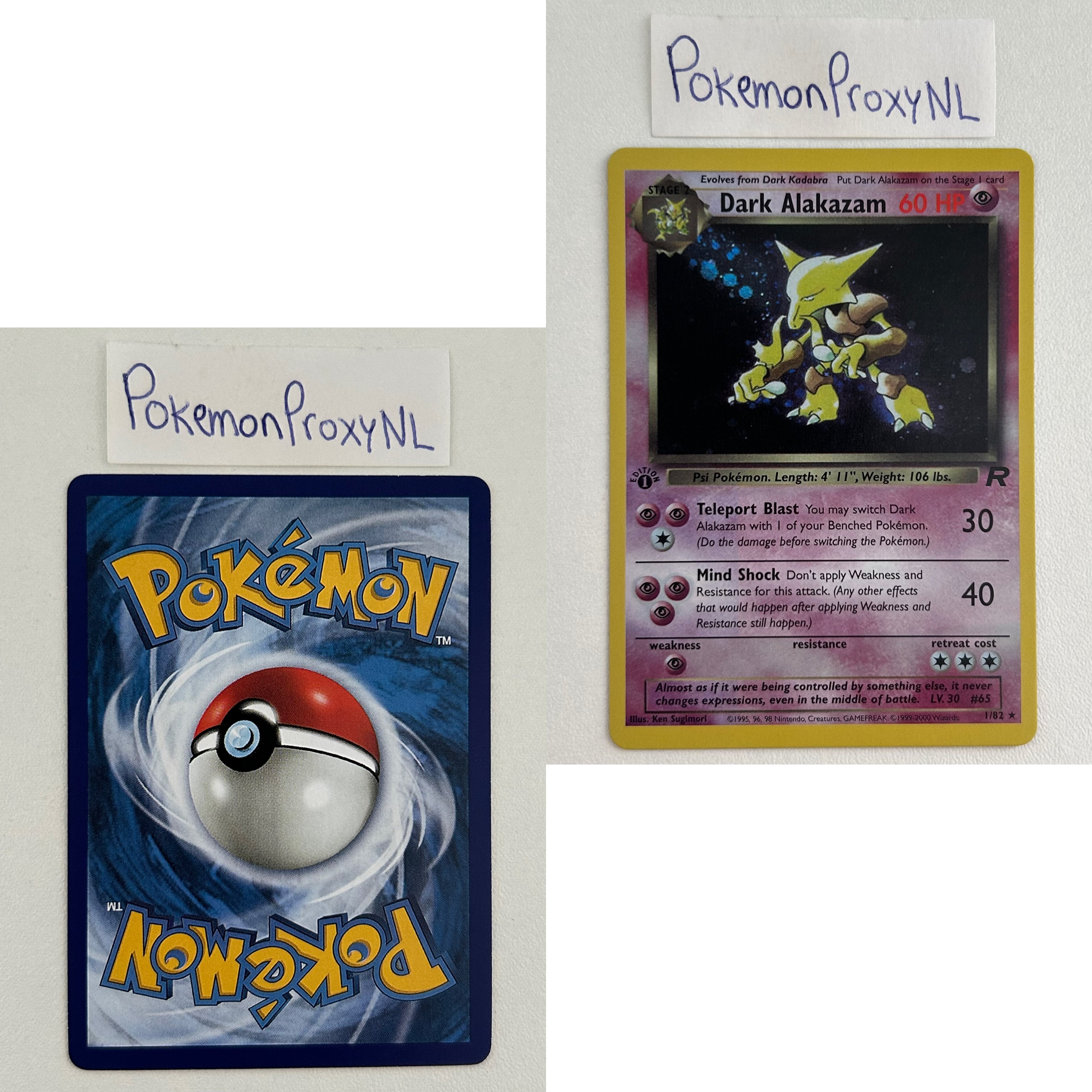 Team Rocket Set (first edition) (RO) / 1/82 - 83/82 / 1999 / PROXY Pokémon TCG card(s)
