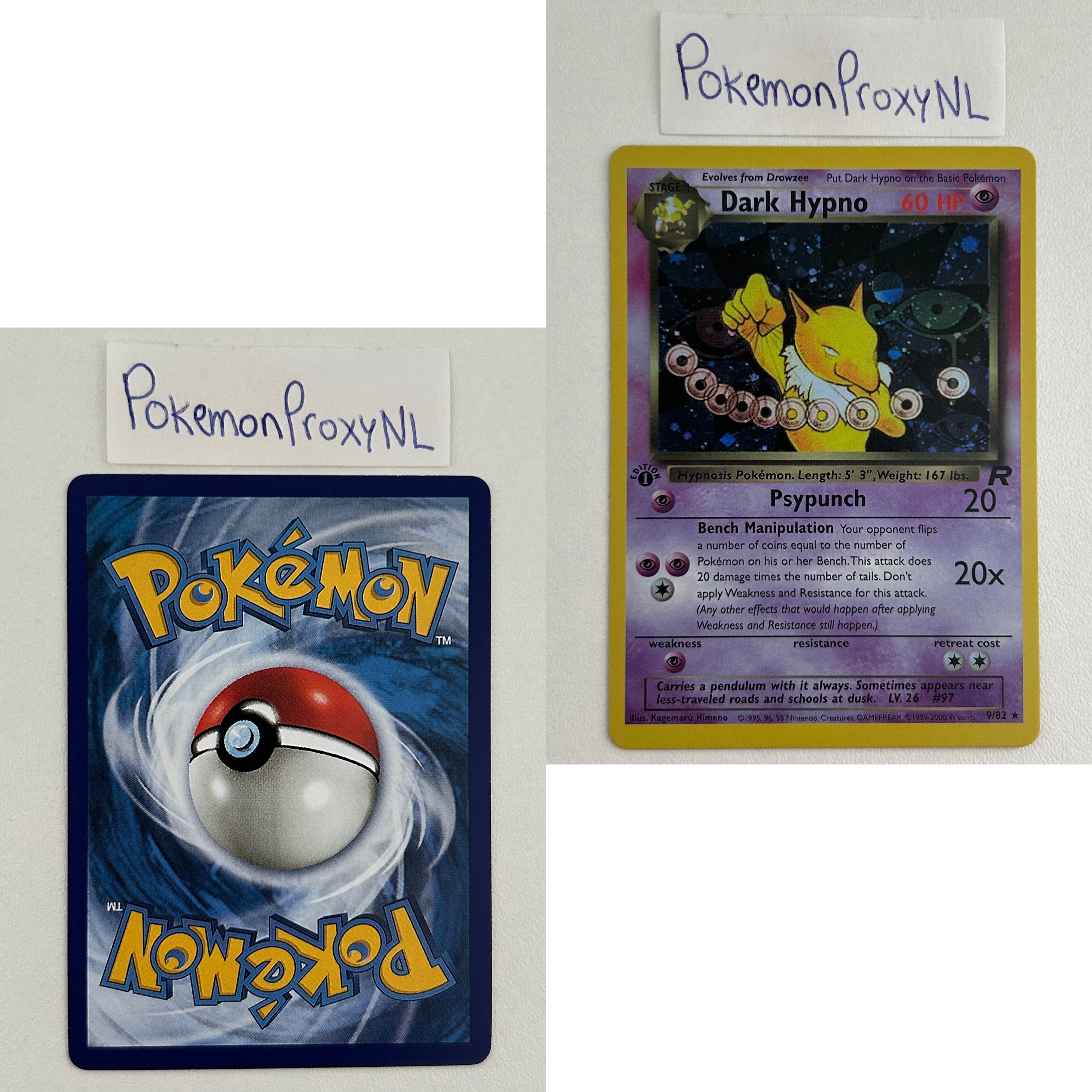 Team Rocket Set (first edition) (RO) / 1/82 - 83/82 / 1999 / PROXY Pokémon TCG card(s)