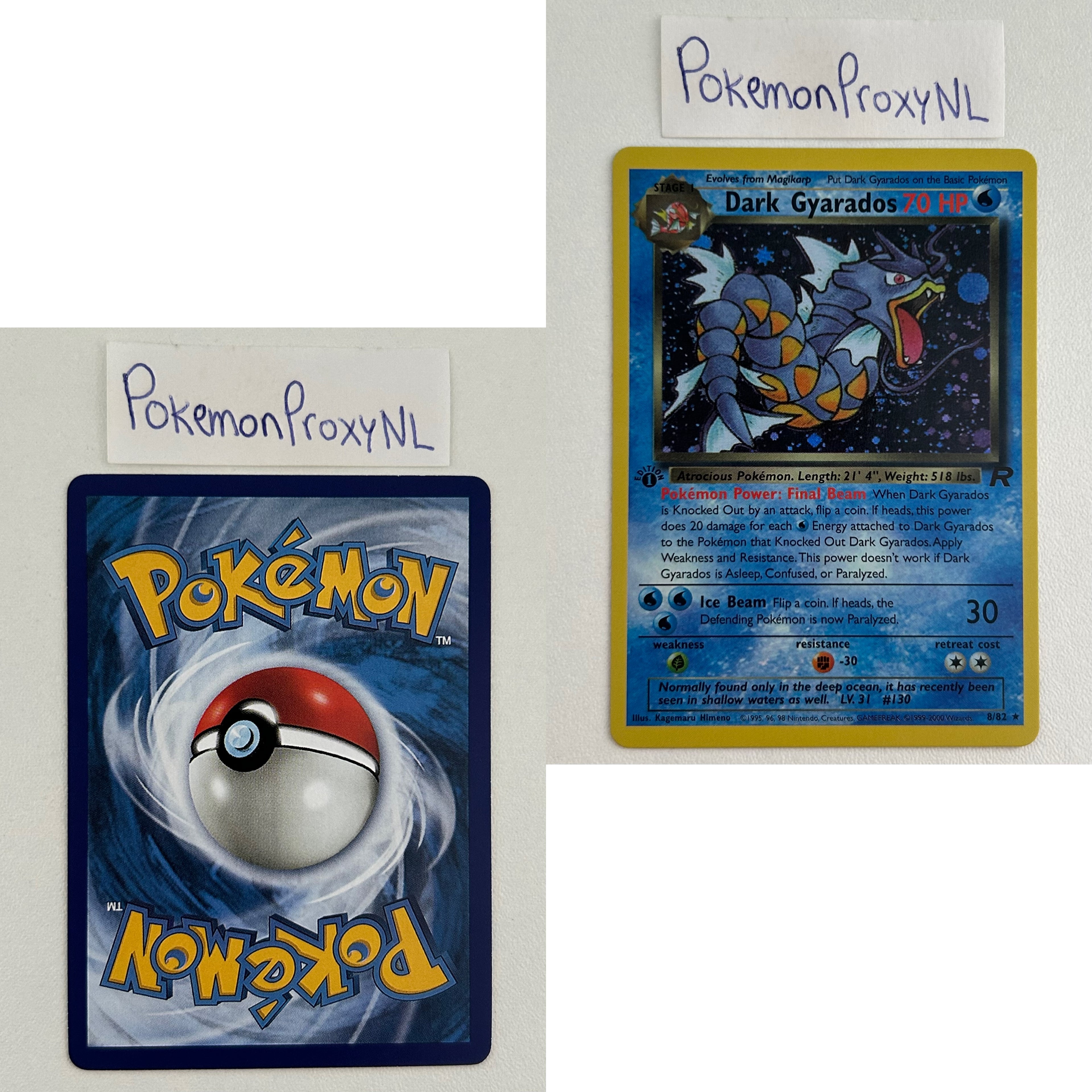 Team Rocket Set (first edition) (RO) / 1/82 - 83/82 / 1999 / PROXY Pokémon TCG card(s)