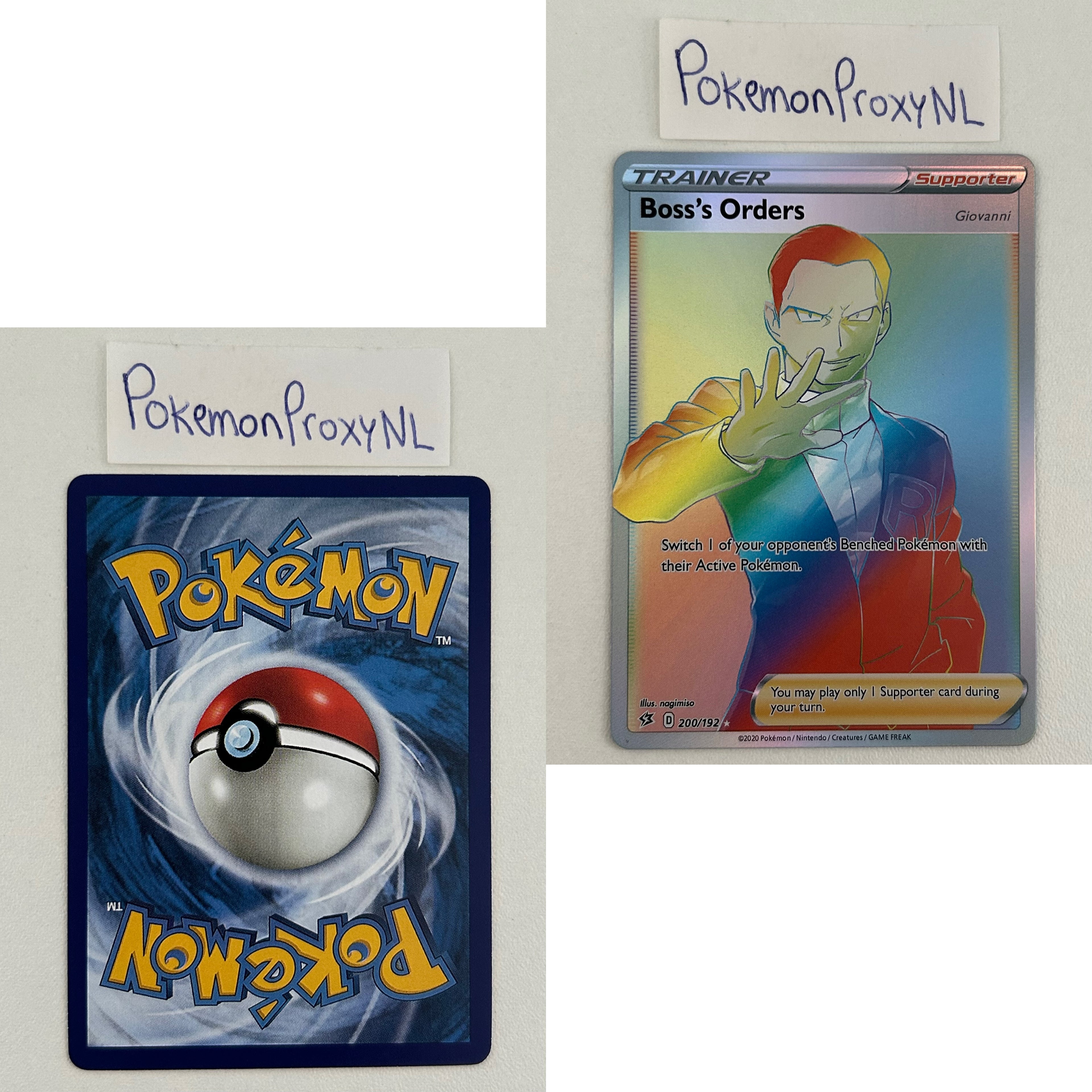 Rebel Clash Set (RCL) / 001/192 - 209/192 / 2020 / PROXY Pokémon TCG card(s)