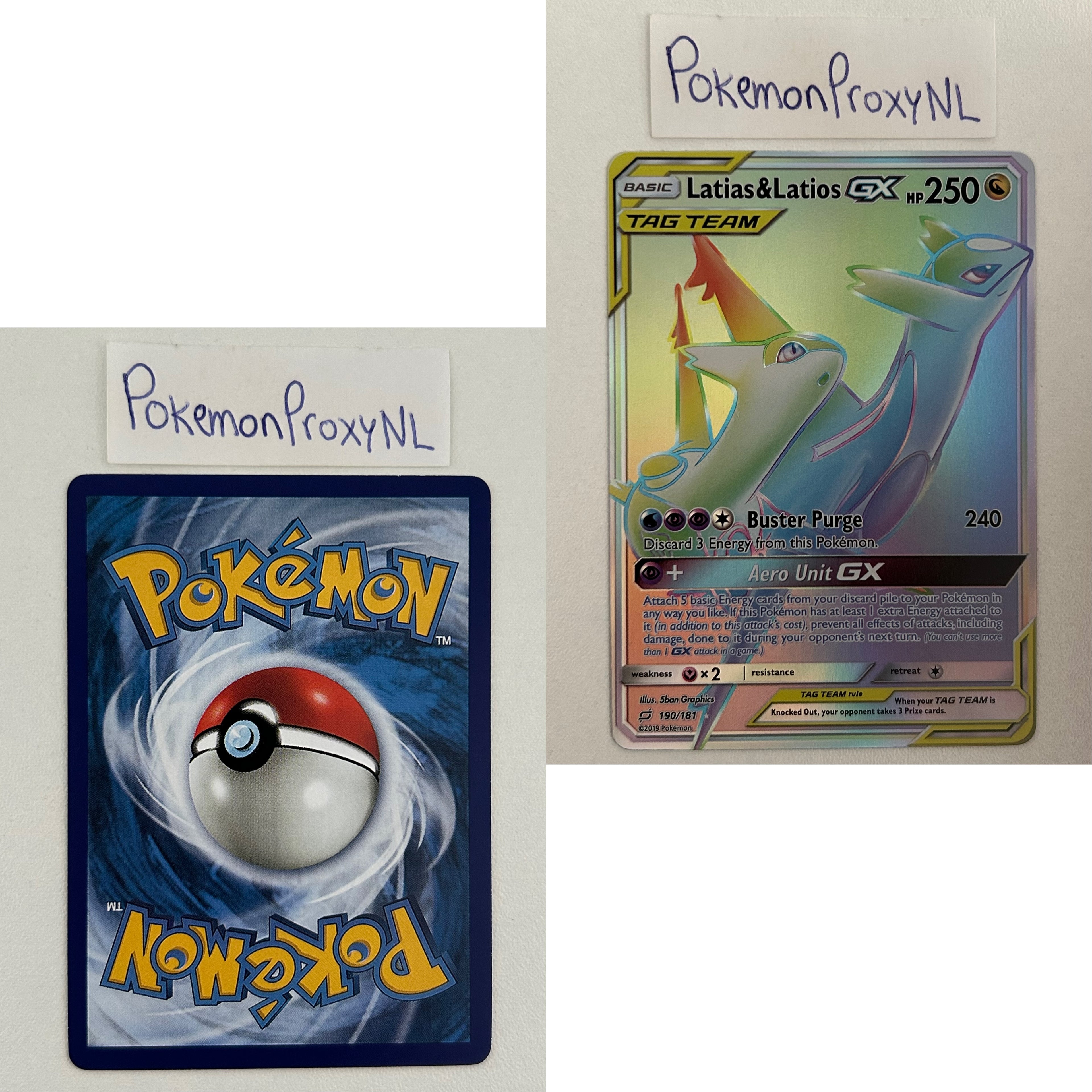 Team Up Set (TEU) / 1/181 - 196/181 / 2019 / PROXY Pokémon TCG card(s)