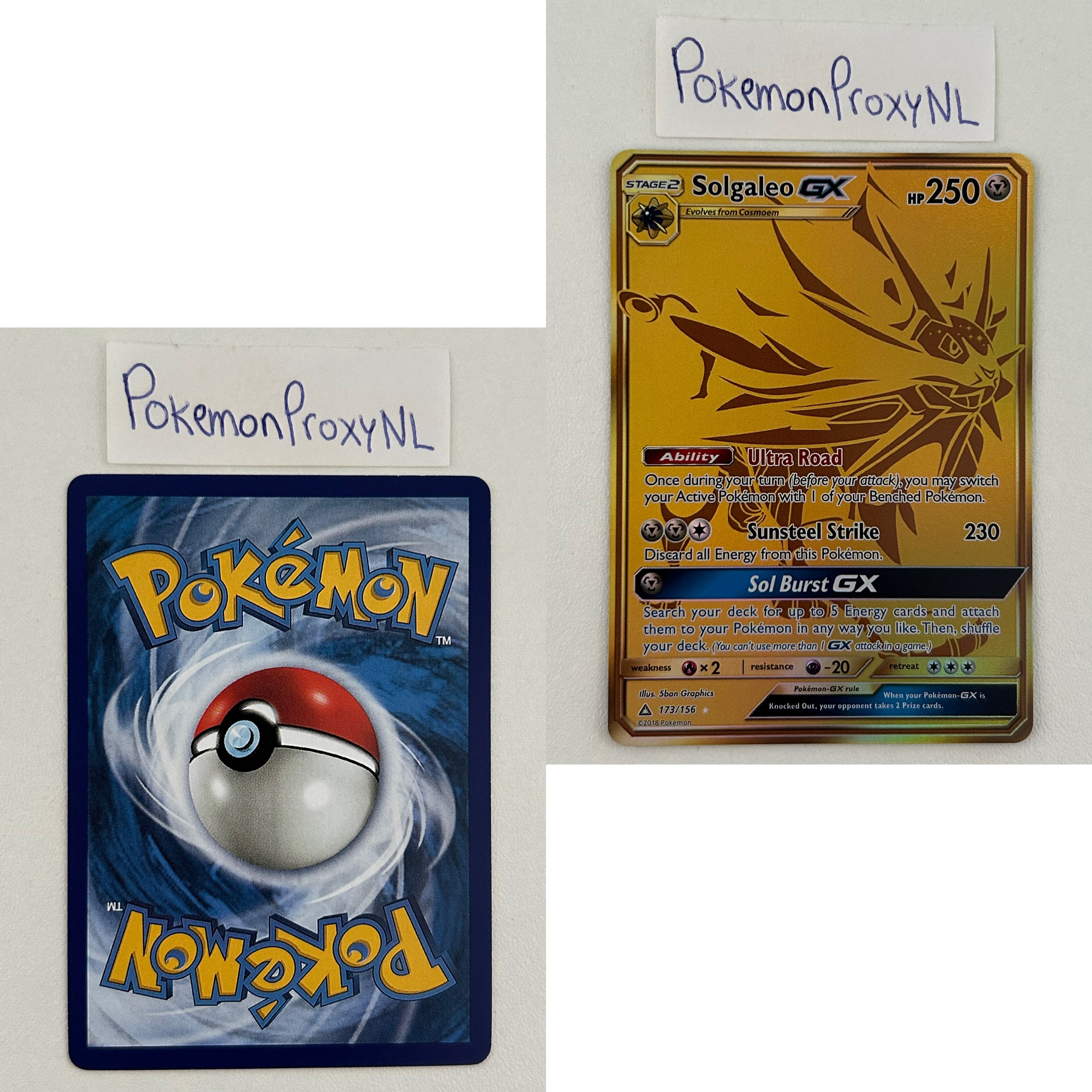 Ultra Prism Set (UPR) / 1/156 - 173/156 / 2018 / PROXY Pokémon TCG card(s)