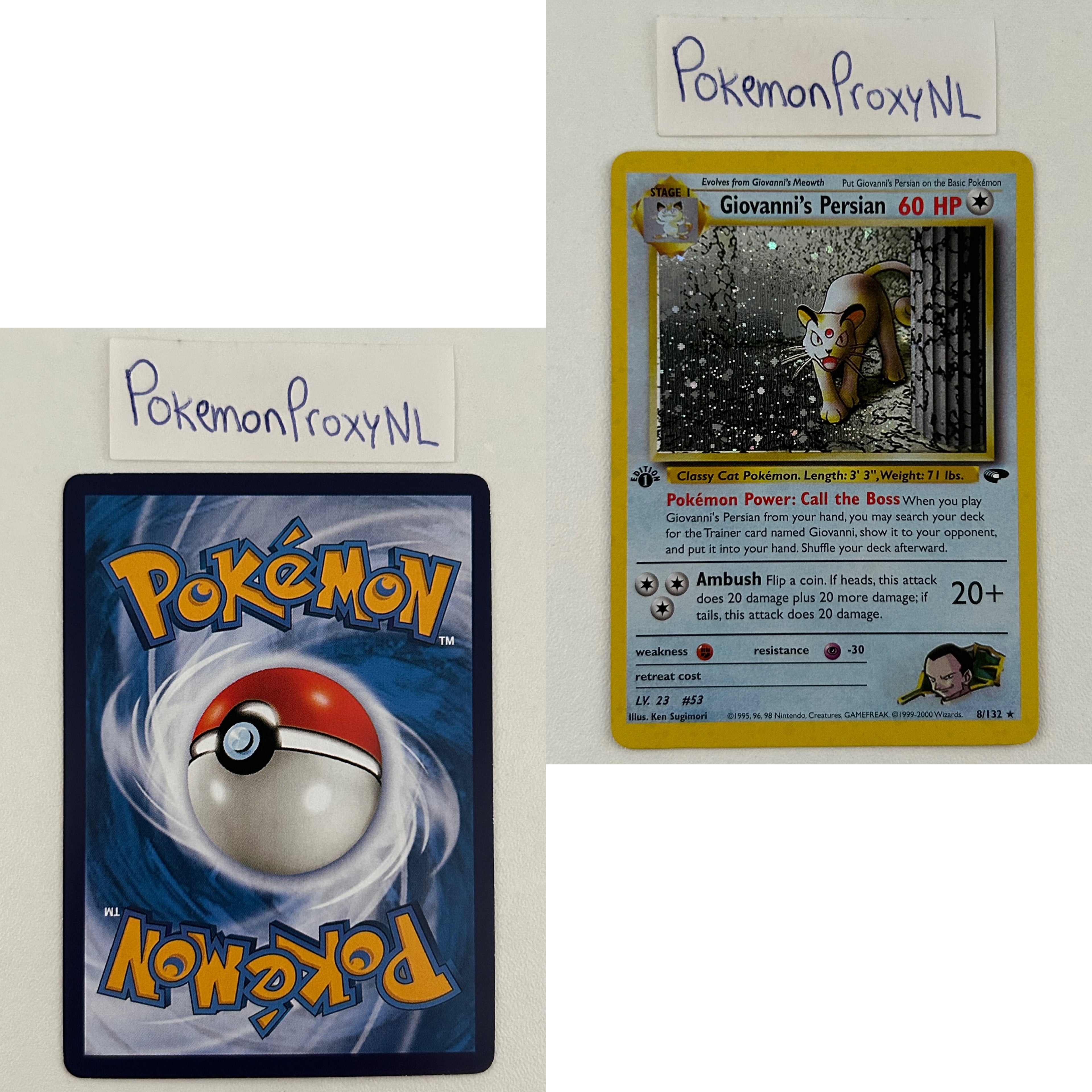 Gym Challenge Set (first edition) (G2) / 1/132 - 132/132 / 1999 / PROXY Pokémon TCG card(s)