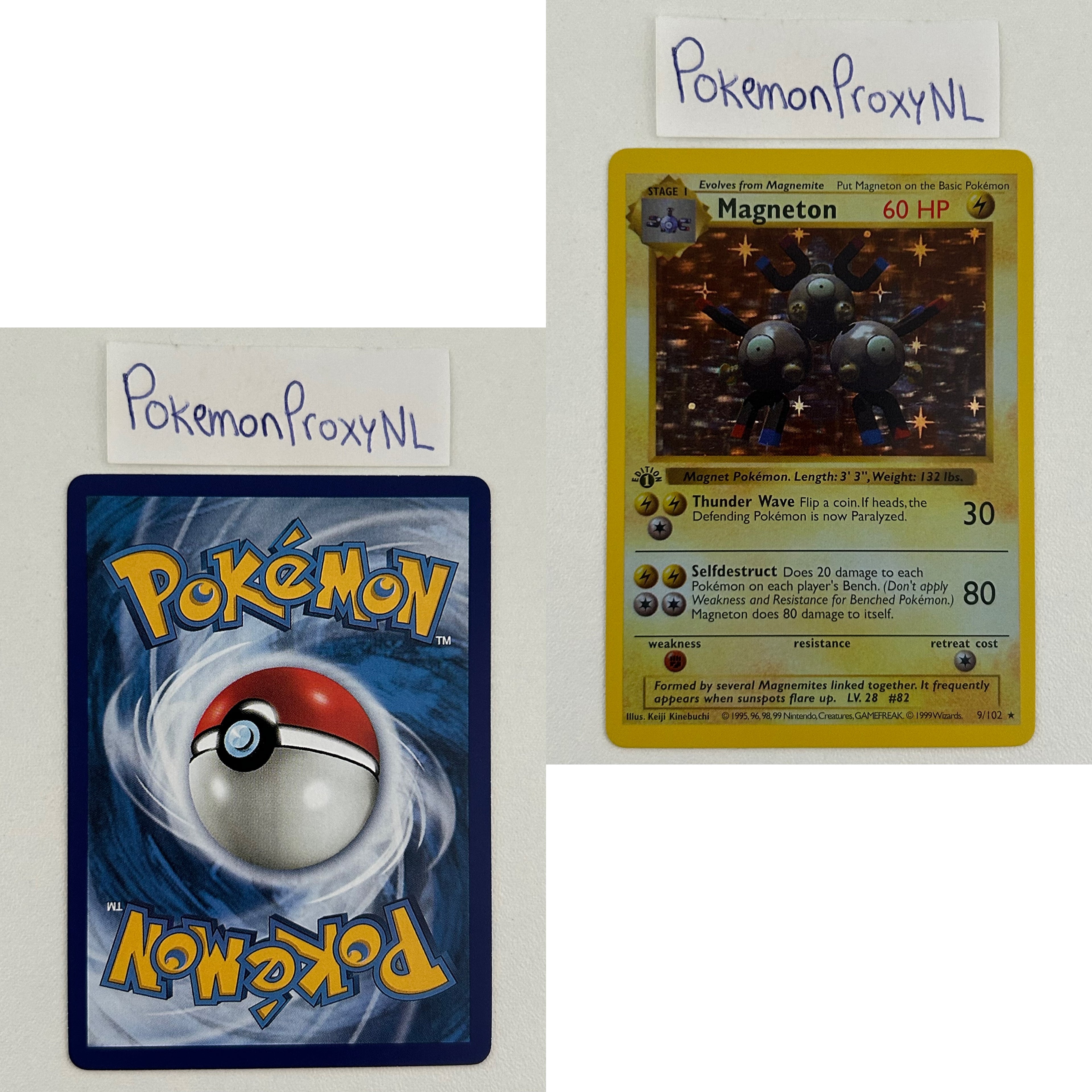Base Set Set (first edition + shadowless) (BS) / 1/102 - 102/102 / 1999 / PROXY Pokémon TCG card(s)