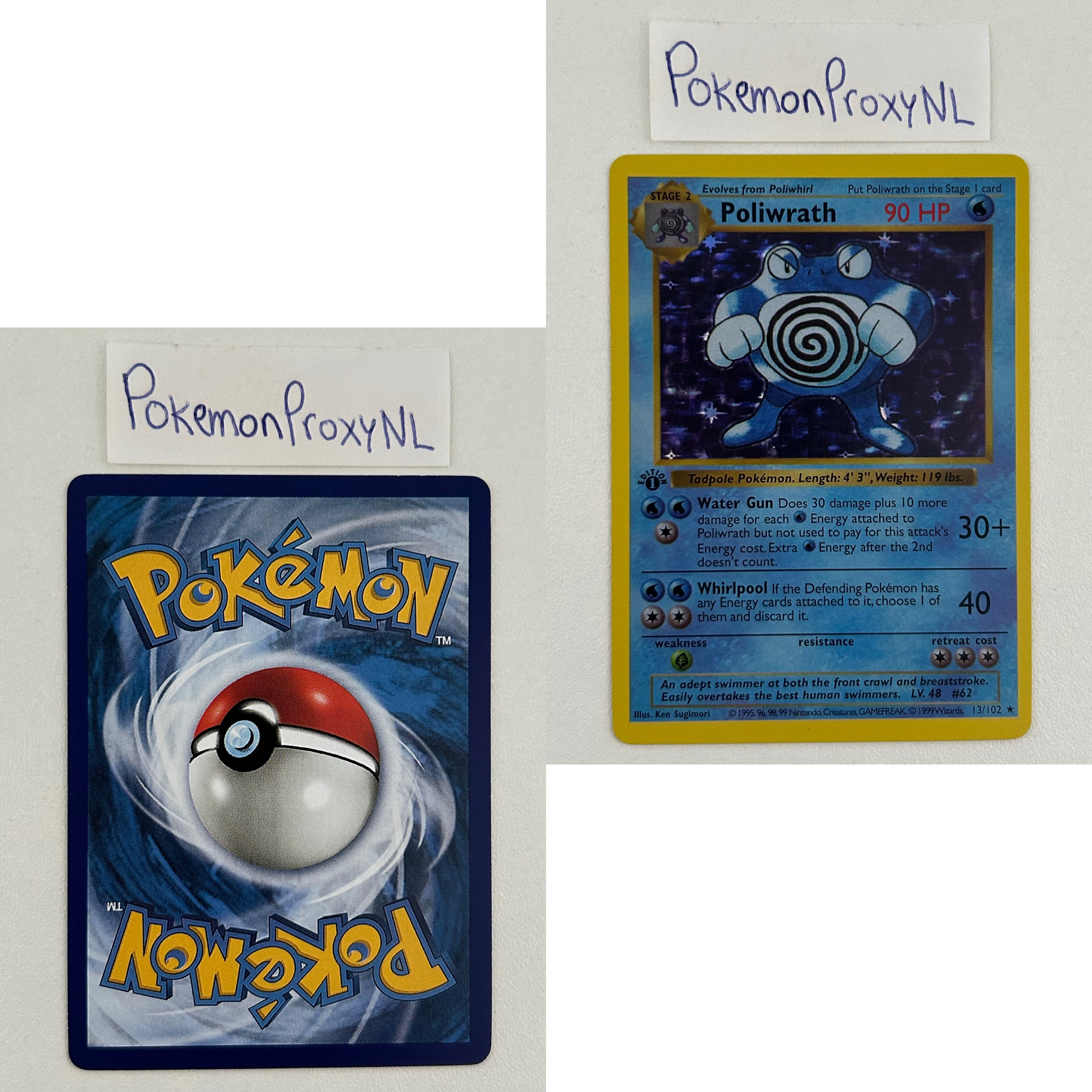 Base Set Set (first edition + shadowless) (BS) / 1/102 - 102/102 / 1999 / PROXY Pokémon TCG card(s)