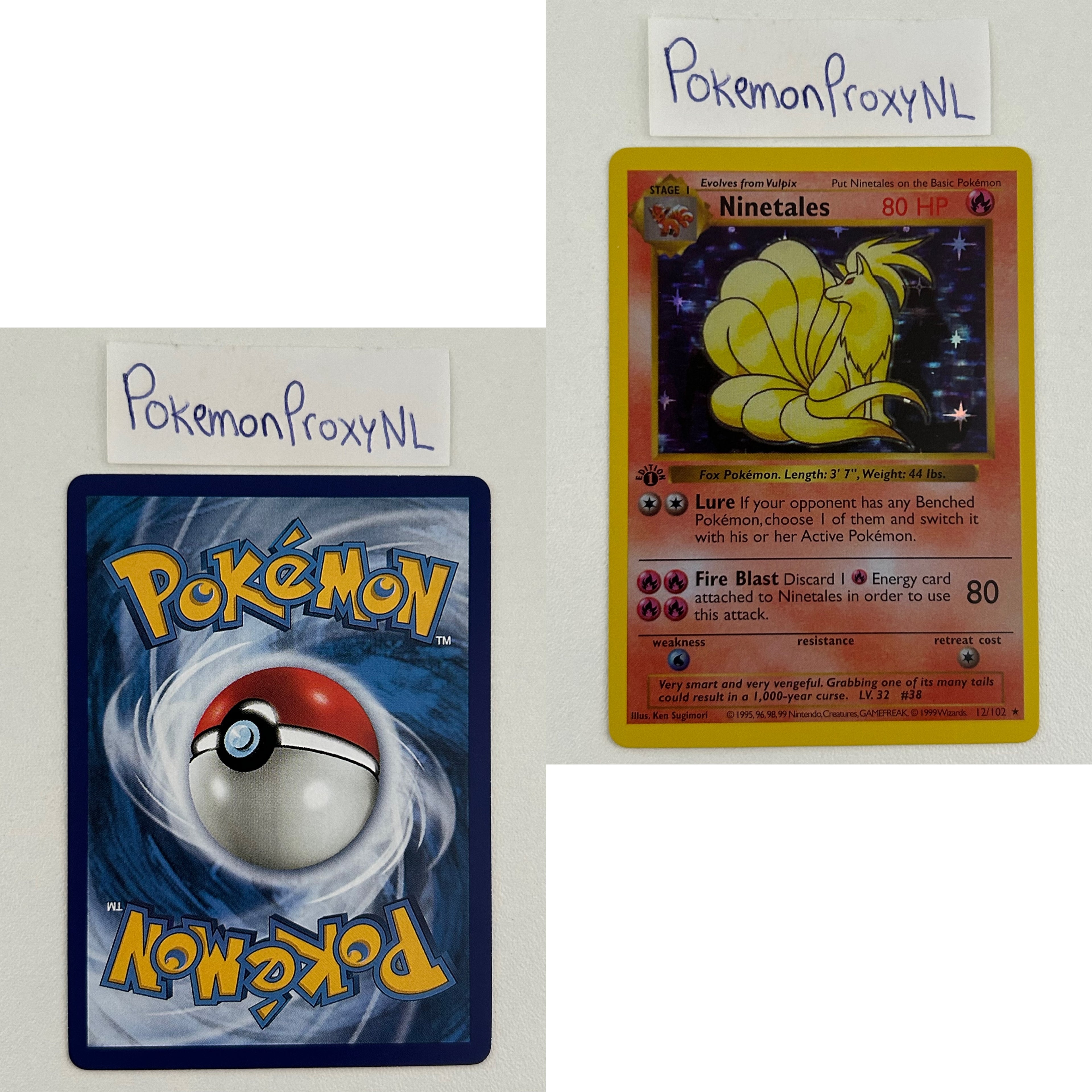 Base Set Set (first edition + shadowless) (BS) / 1/102 - 102/102 / 1999 / PROXY Pokémon TCG card(s)