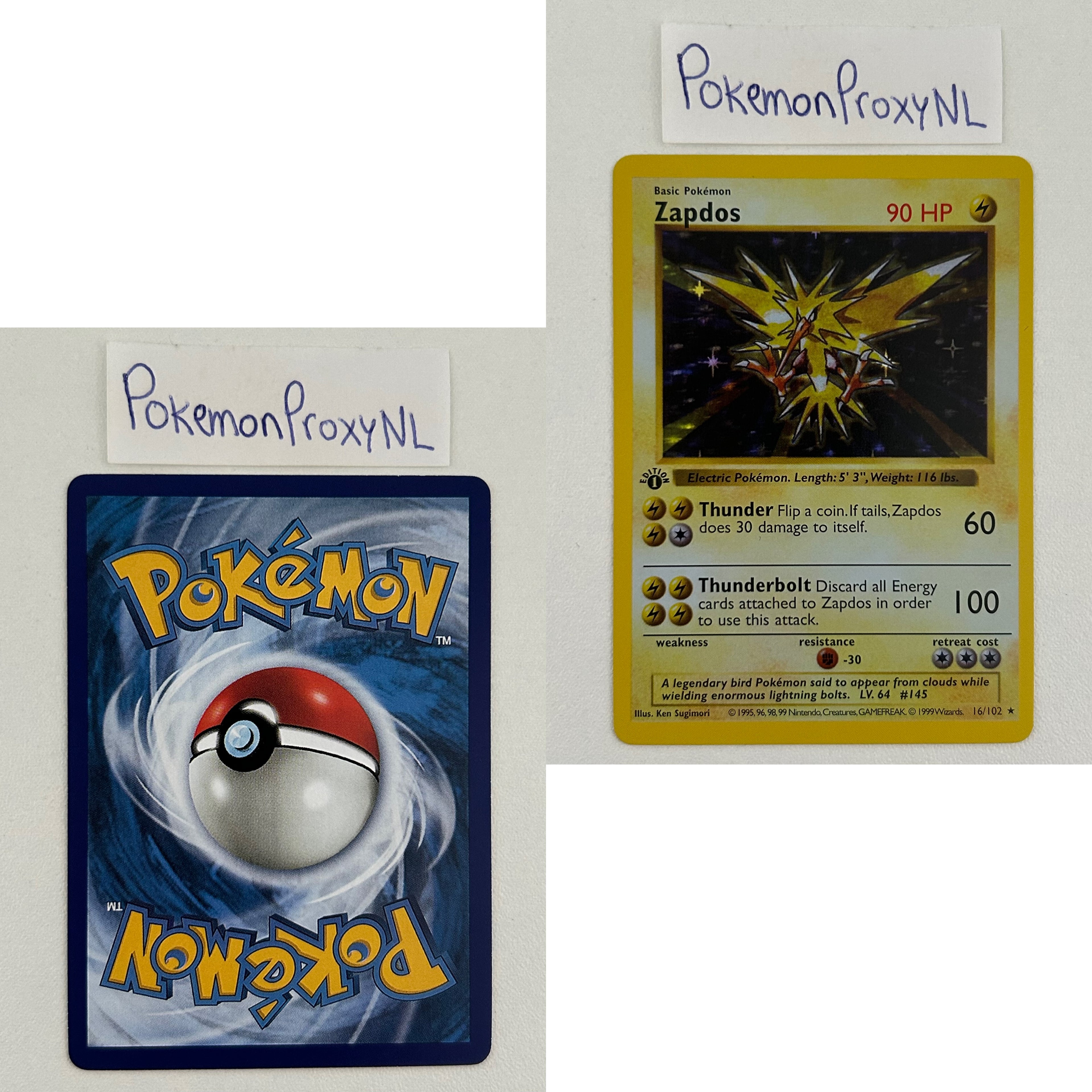 Base Set Set (first edition + shadowless) (BS) / 1/102 - 102/102 / 1999 / PROXY Pokémon TCG card(s)