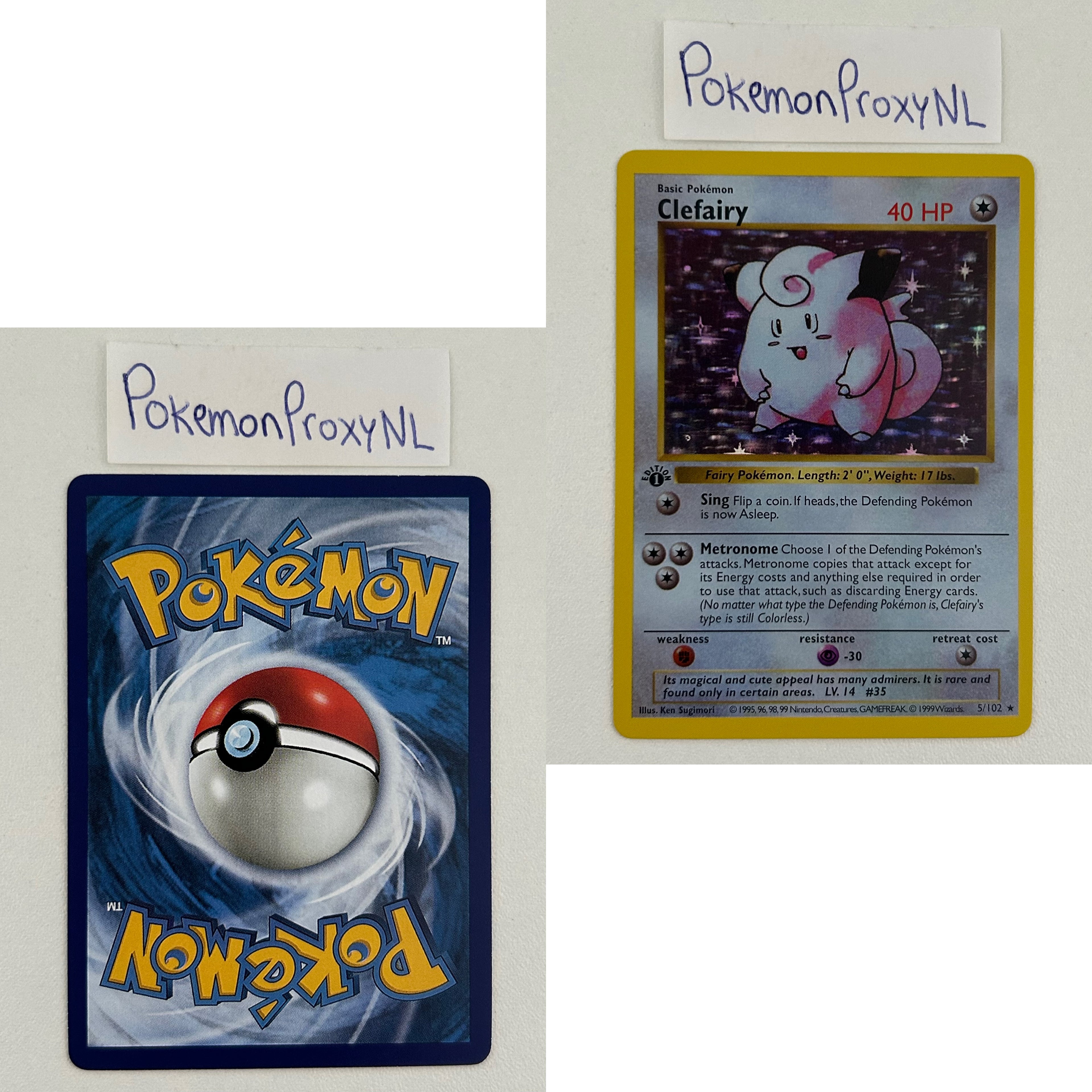 Base Set Set (first edition + shadowless) (BS) / 1/102 - 102/102 / 1999 / PROXY Pokémon TCG card(s)