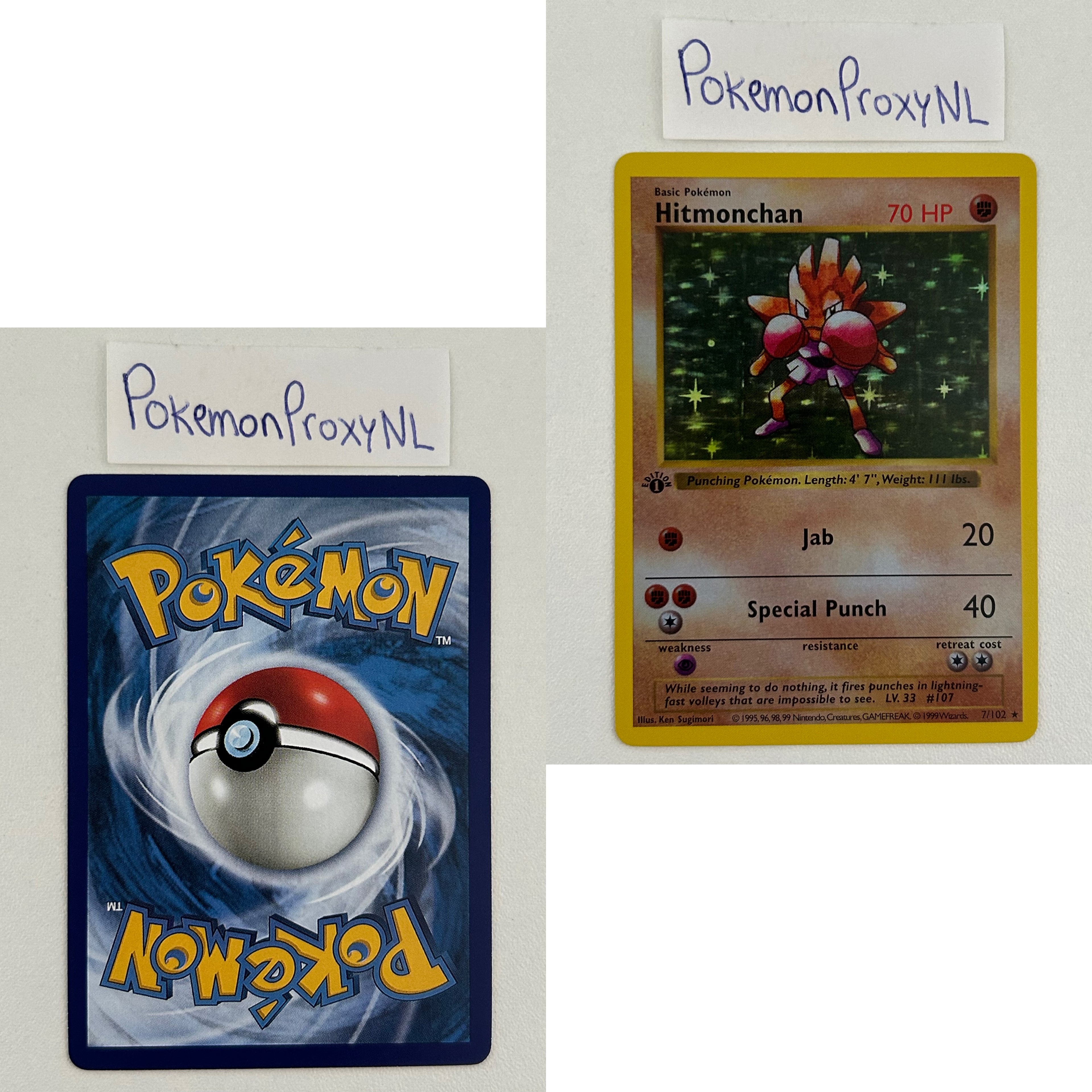 Base Set Set (first edition + shadowless) (BS) / 1/102 - 102/102 / 1999 / PROXY Pokémon TCG card(s)