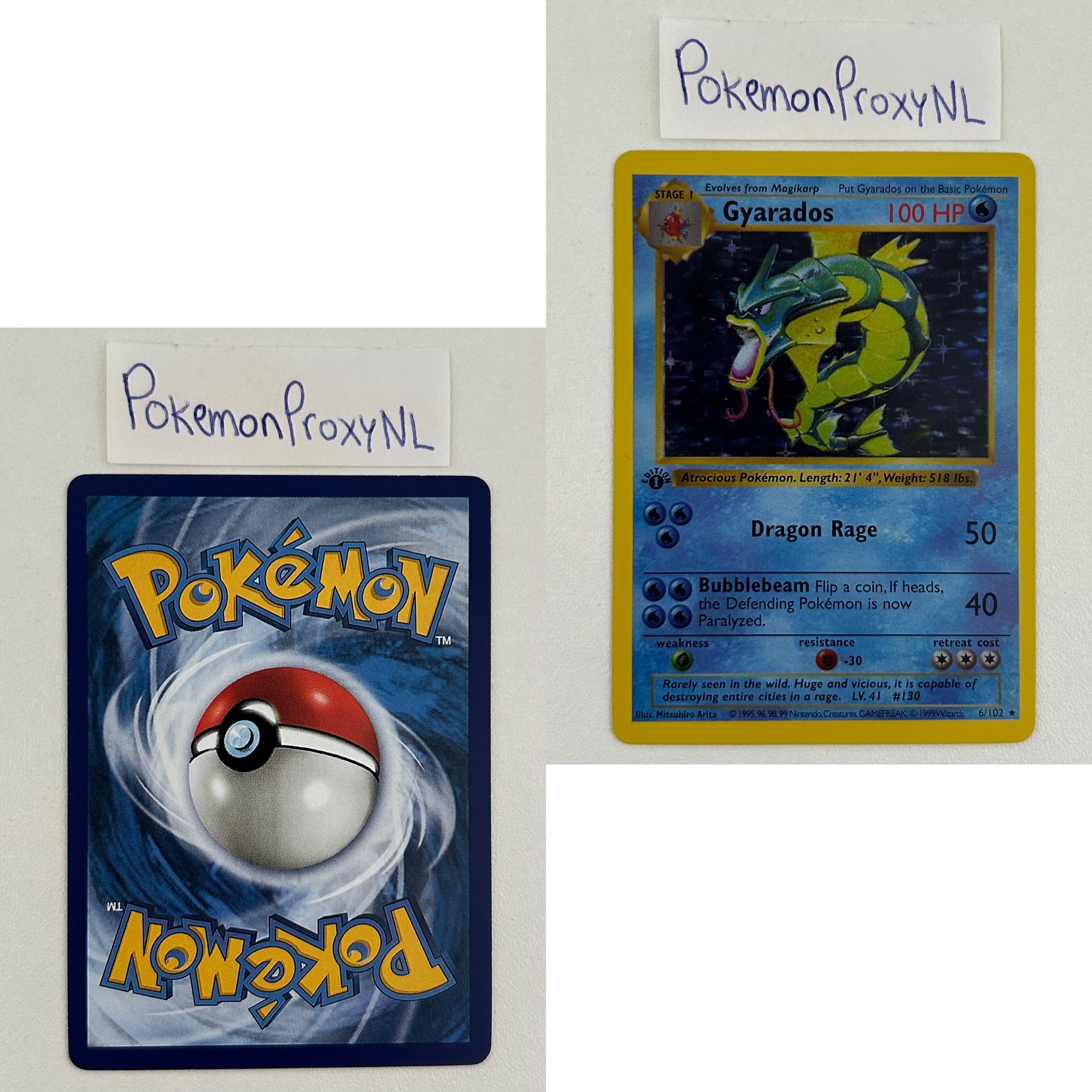 Base Set Set (first edition + shadowless) (BS) / 1/102 - 102/102 / 1999 / PROXY Pokémon TCG card(s)