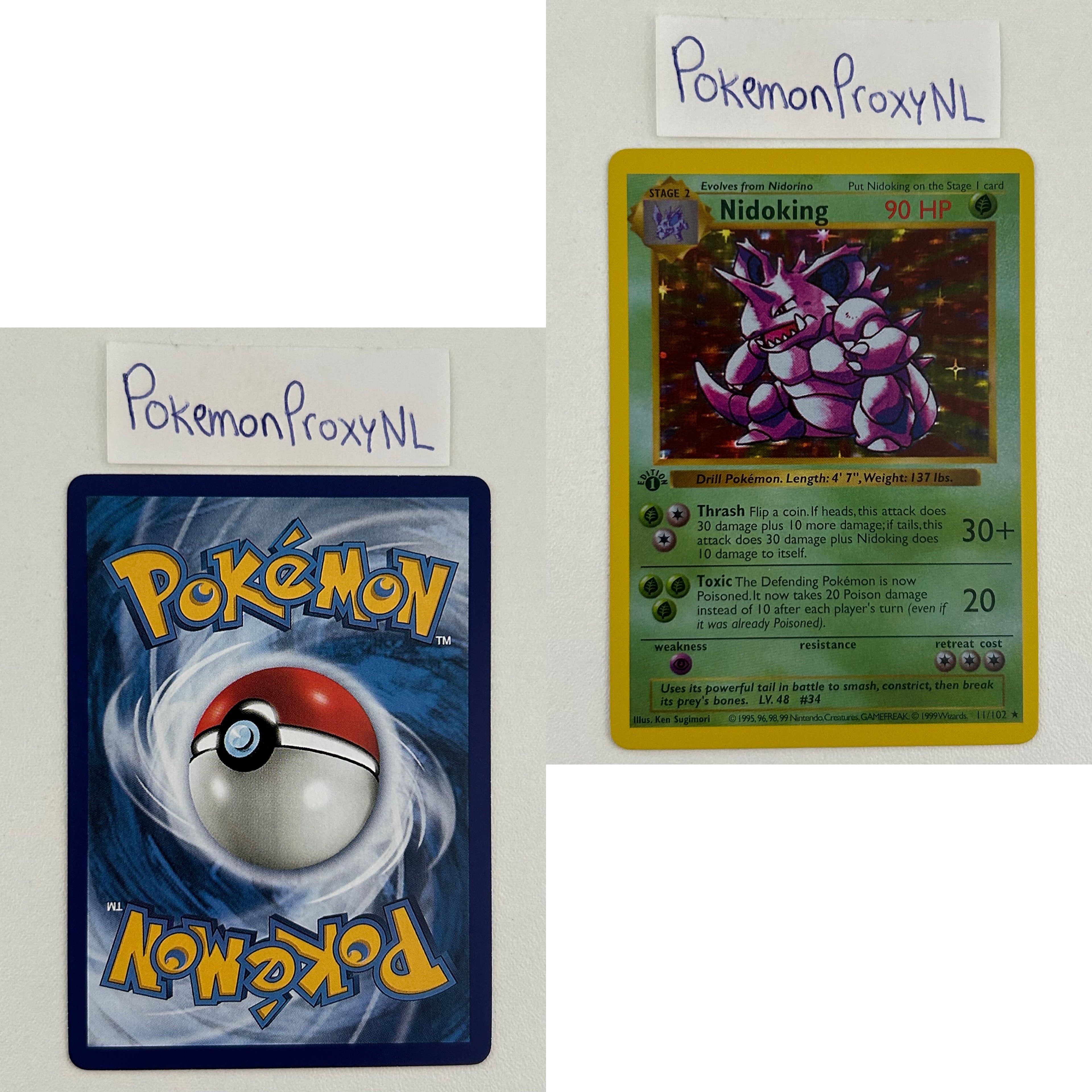 Base Set Set (first edition + shadowless) (BS) / 1/102 - 102/102 / 1999 / PROXY Pokémon TCG card(s)